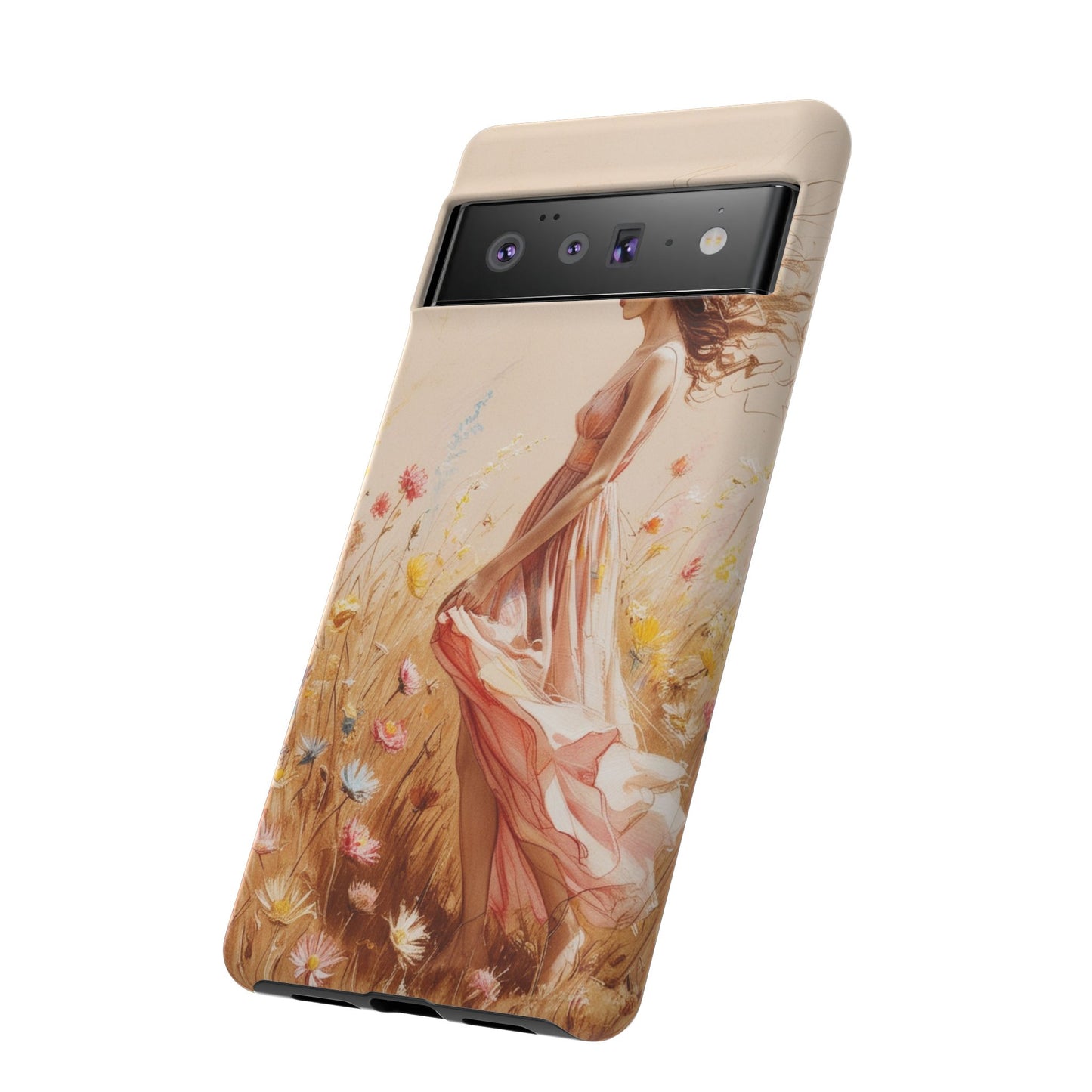 Phone Case - Vintage Woman Art Tough Case - Shockproof Matte & Glossy Finish