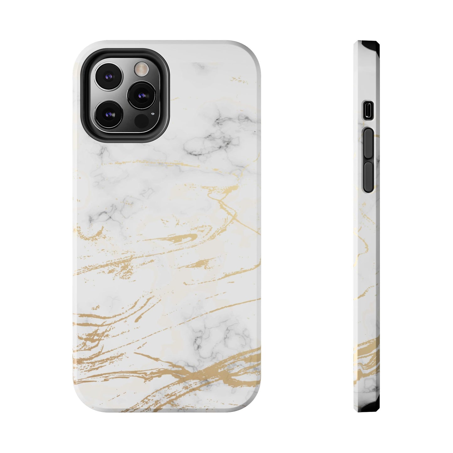 Gold Marble Tough Phone Case – Shockproof Luxury Cover for iPhone & Samsung