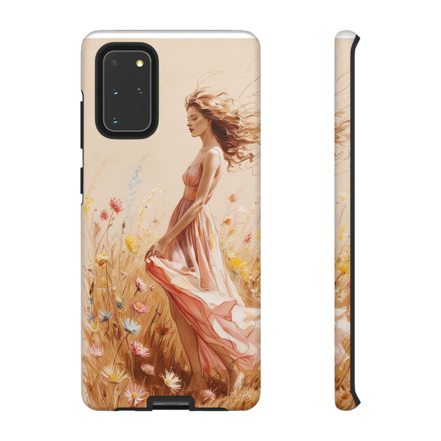 Phone Case - Vintage Woman Art Tough Case - Shockproof Matte & Glossy Finish