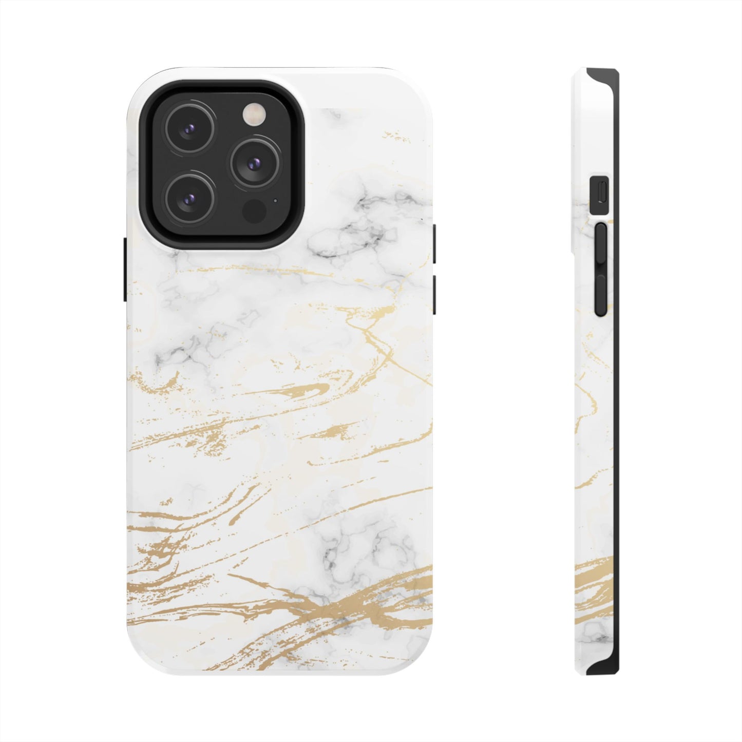 Gold Marble Tough Phone Case – Shockproof Luxury Cover for iPhone & Samsung