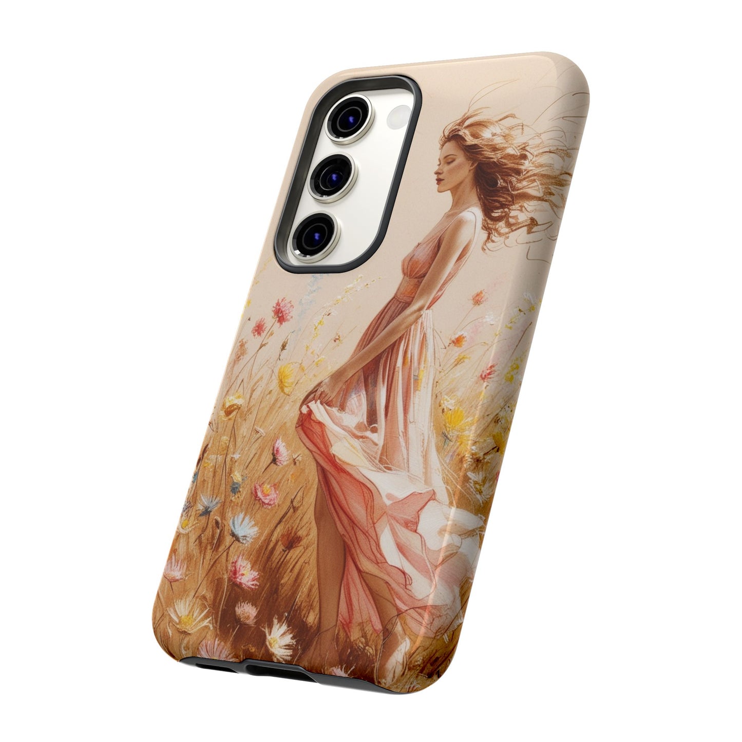 Phone Case - Vintage Woman Art Tough Case - Shockproof Matte & Glossy Finish
