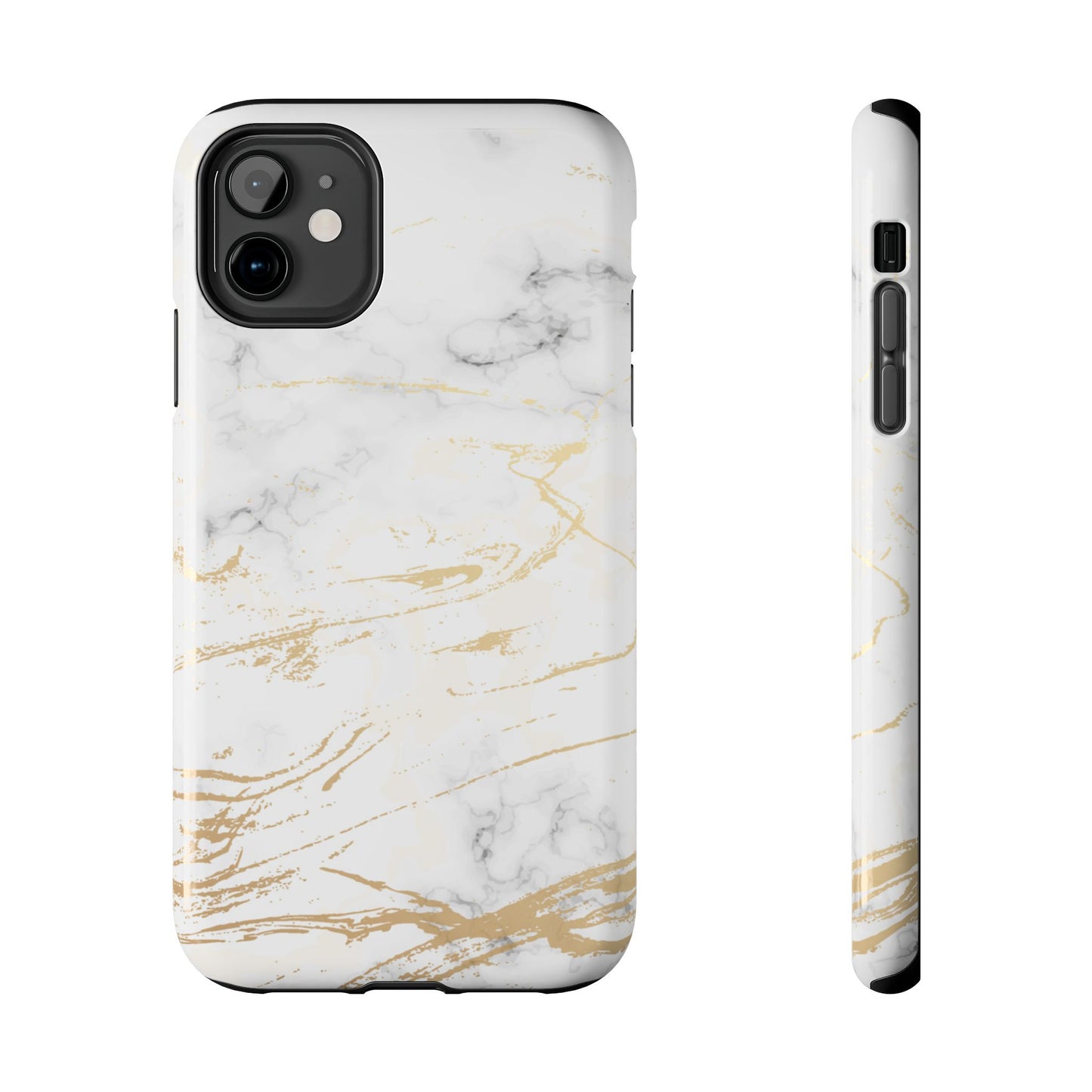 Gold Marble Tough Phone Case – Shockproof Luxury Cover for iPhone & Samsung