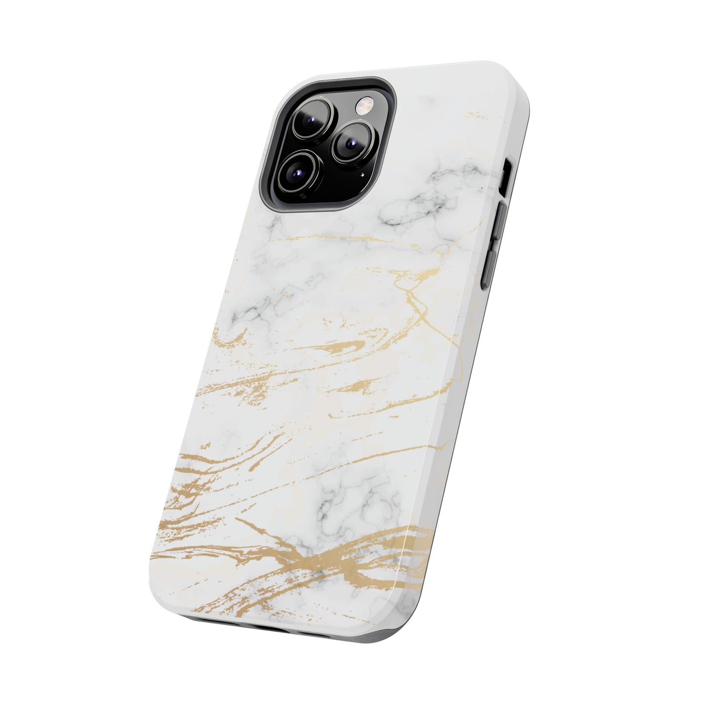 Gold Marble Tough Phone Case – Shockproof Luxury Cover for iPhone & Samsung