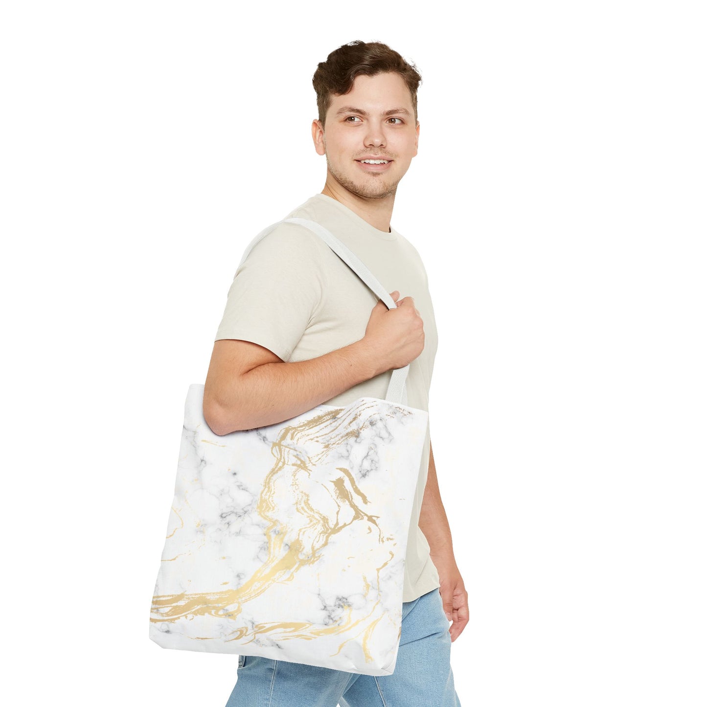 Gold Marble Tote Bag – All Over Print Luxury Carryall