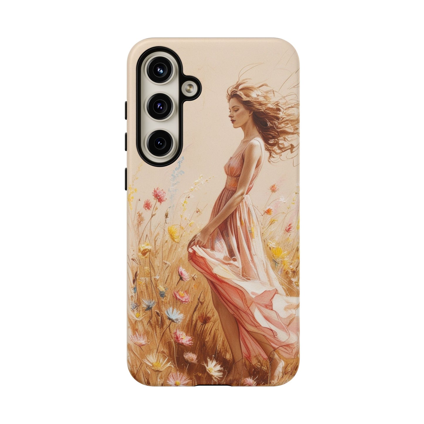 Phone Case - Vintage Woman Art Tough Case - Shockproof Matte & Glossy Finish