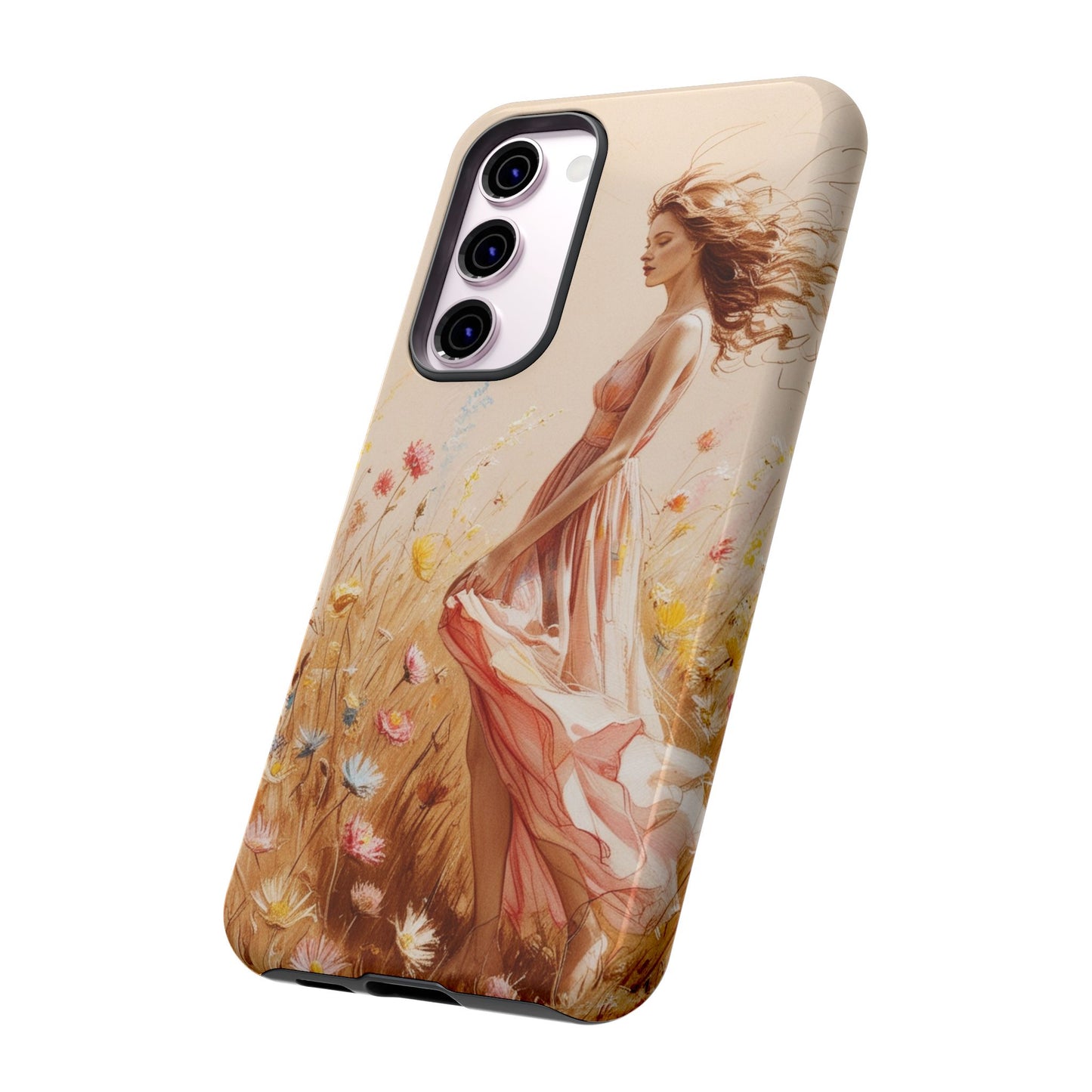 Phone Case - Vintage Woman Art Tough Case - Shockproof Matte & Glossy Finish