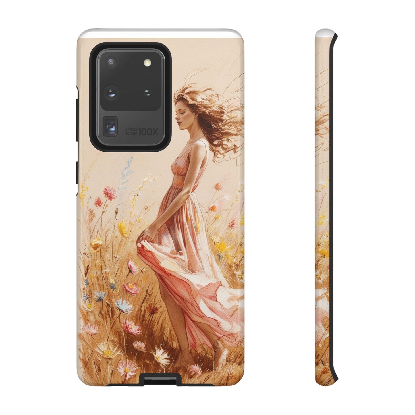 Phone Case - Vintage Woman Art Tough Case - Shockproof Matte & Glossy Finish