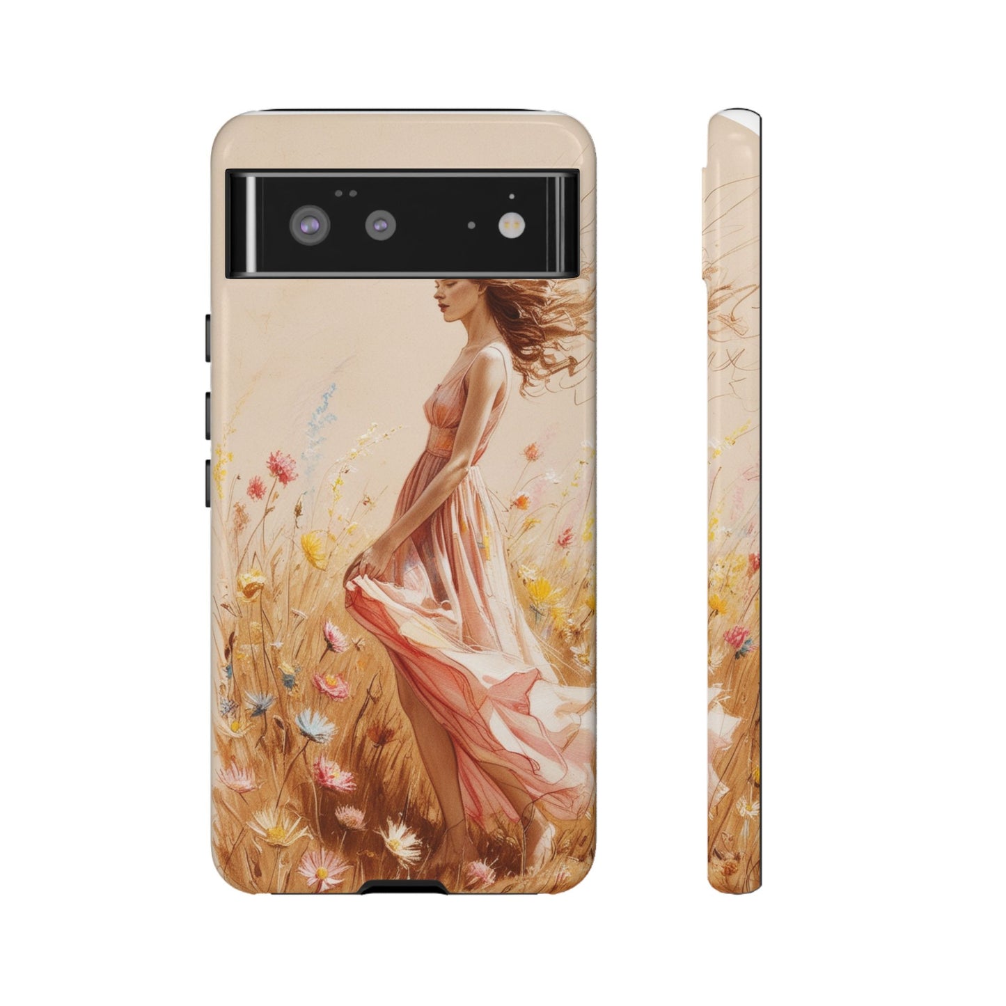 Phone Case - Vintage Woman Art Tough Case - Shockproof Matte & Glossy Finish