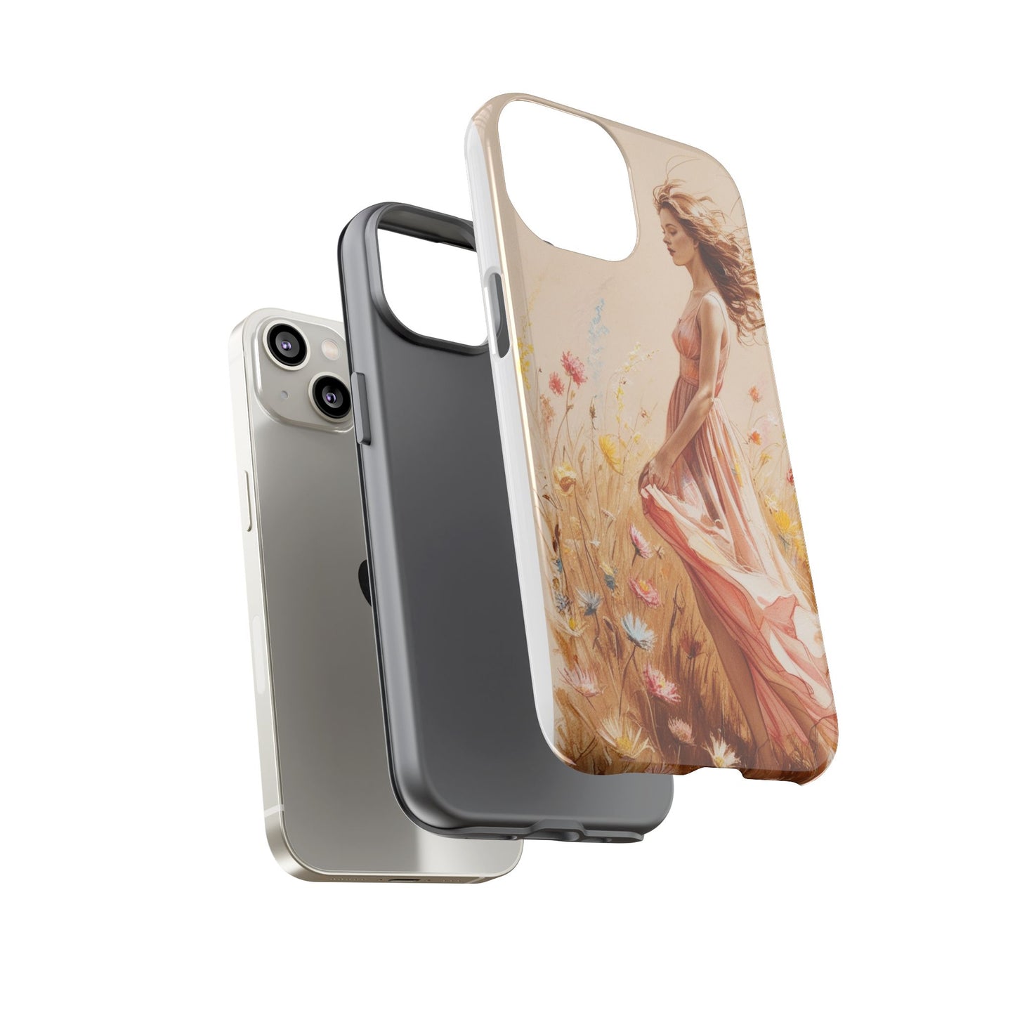 Phone Case - Vintage Woman Art Tough Case - Shockproof Matte & Glossy Finish