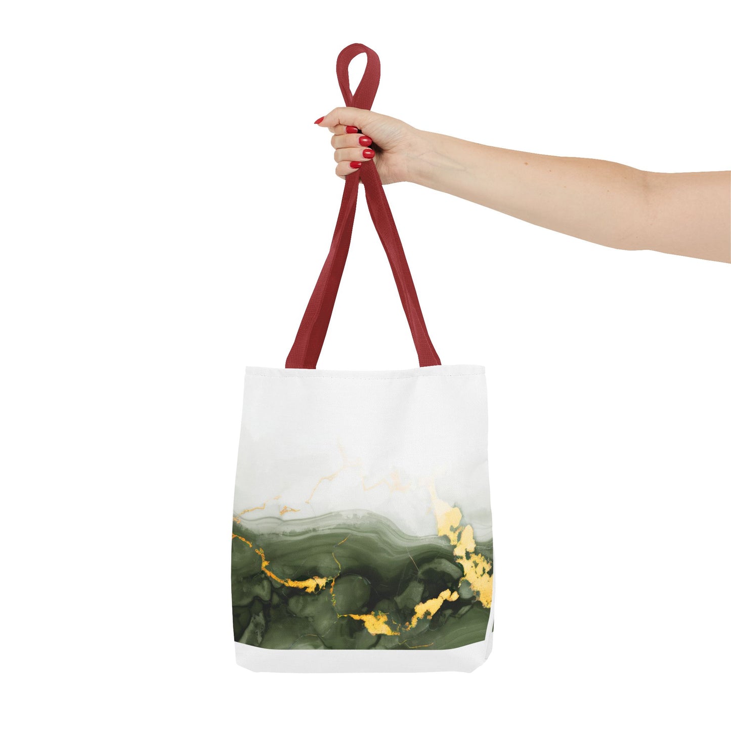 Green Marble Tote Bag – All Over Print Elegant Carryall