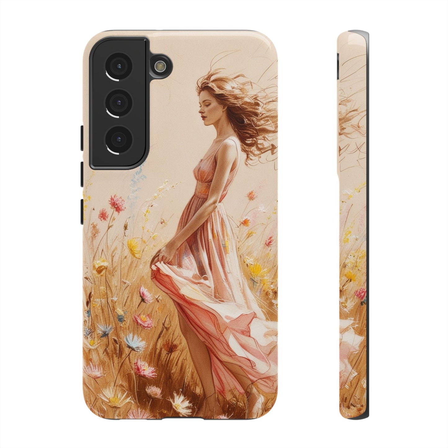 Phone Case - Vintage Woman Art Tough Case - Shockproof Matte & Glossy Finish