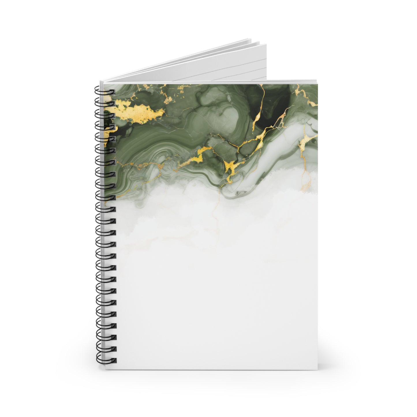 Green Marble Spiral Notebook – Ruled Line Writing Journal