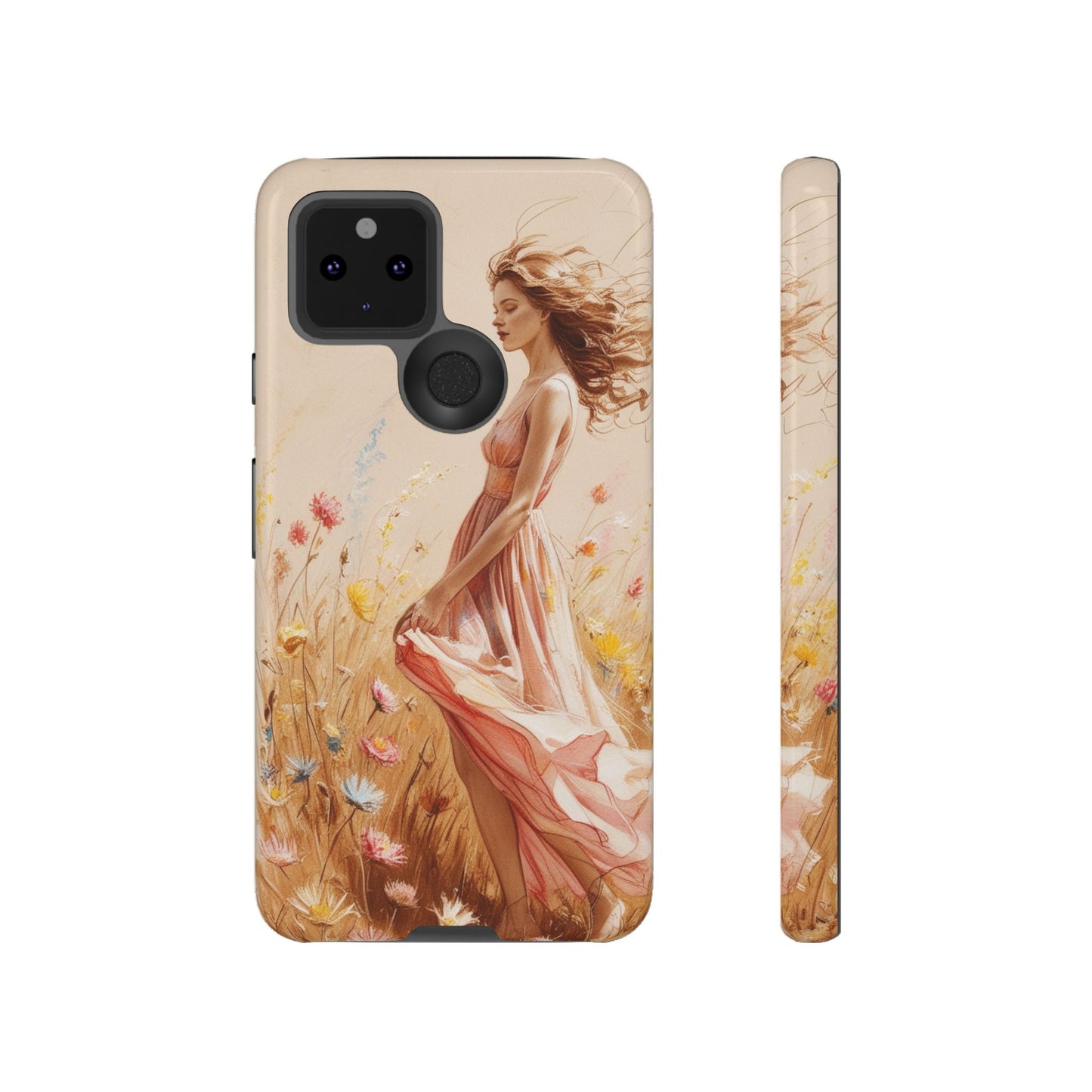 Phone Case - Vintage Woman Art Tough Case - Shockproof Matte & Glossy Finish