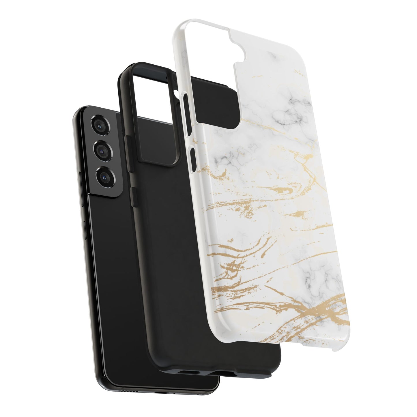Gold Marble Tough Phone Case – Shockproof Luxury Cover for iPhone & Samsung