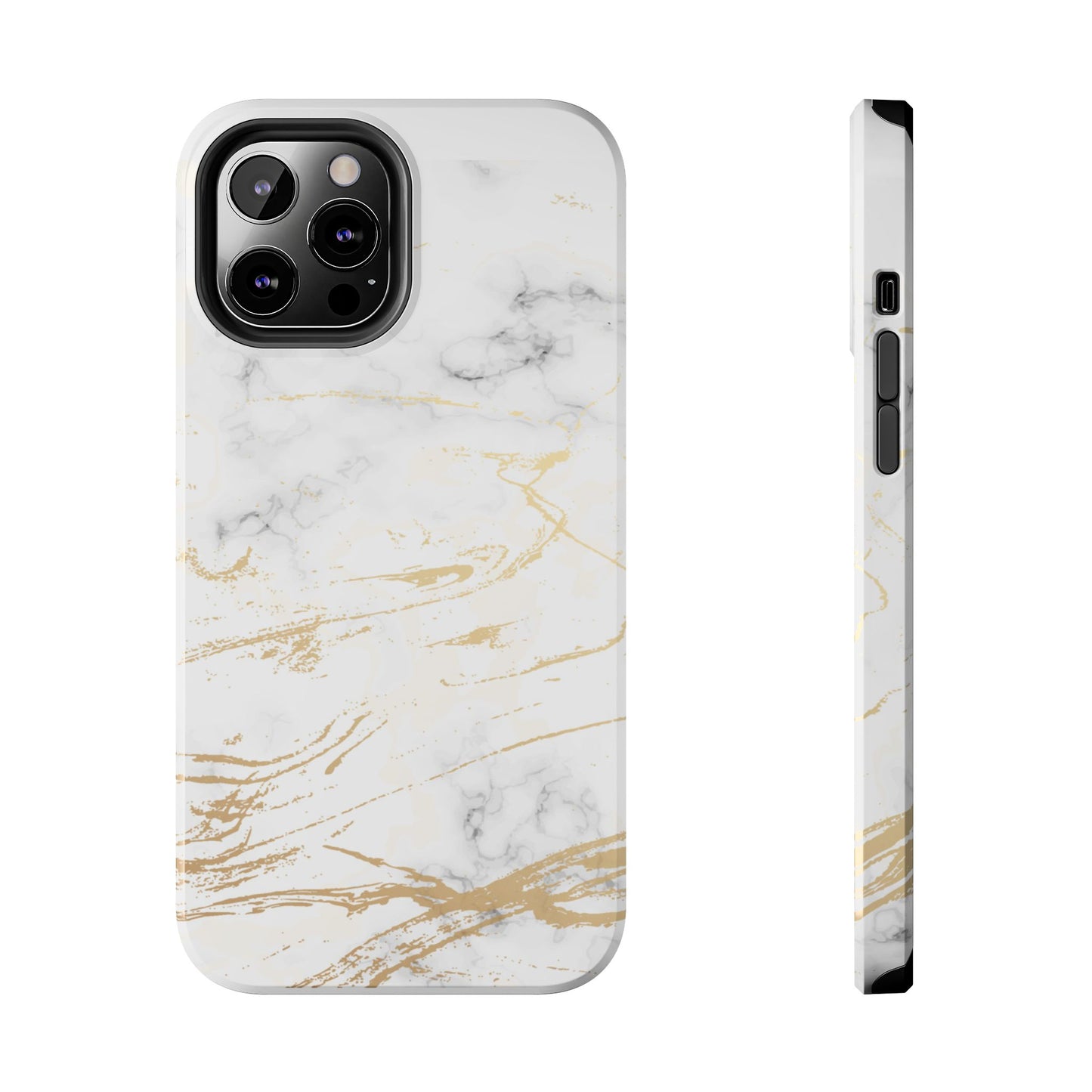 Gold Marble Tough Phone Case – Shockproof Luxury Cover for iPhone & Samsung