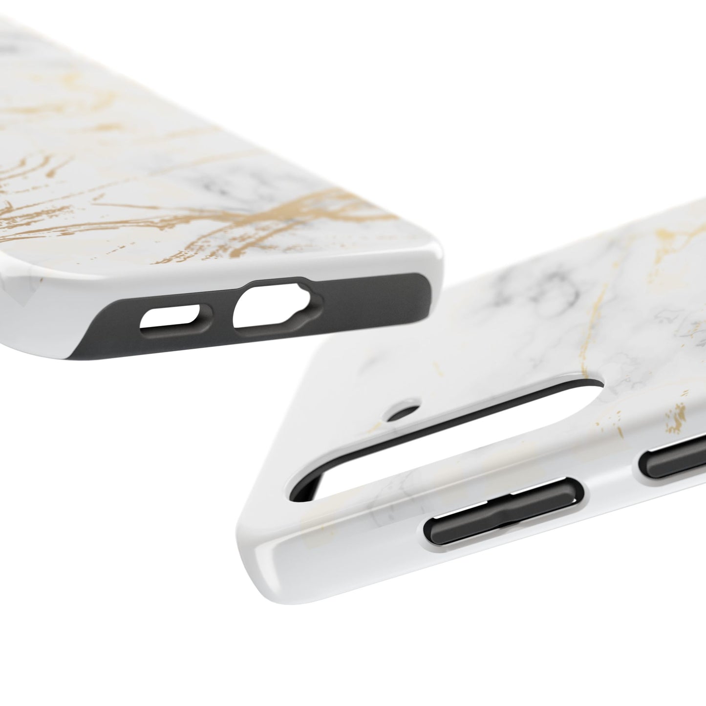 Gold Marble Tough Phone Case – Shockproof Luxury Cover for iPhone & Samsung