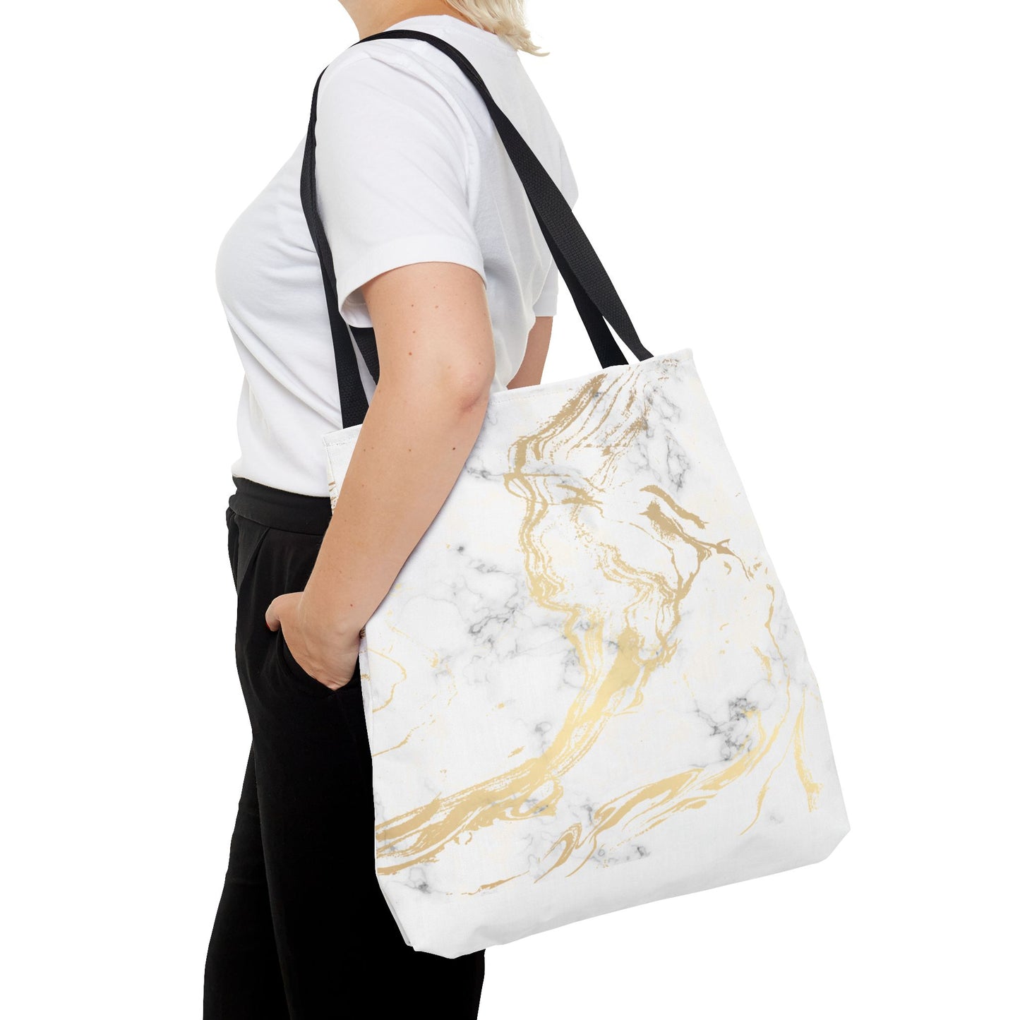 Gold Marble Tote Bag – All Over Print Luxury Carryall