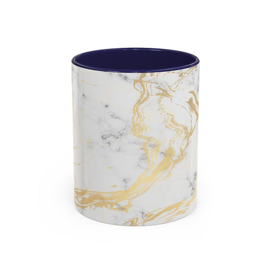 Gold Marble Accent Coffee Mug – Two-Tone Ceramic Cup 11oz & 15oz