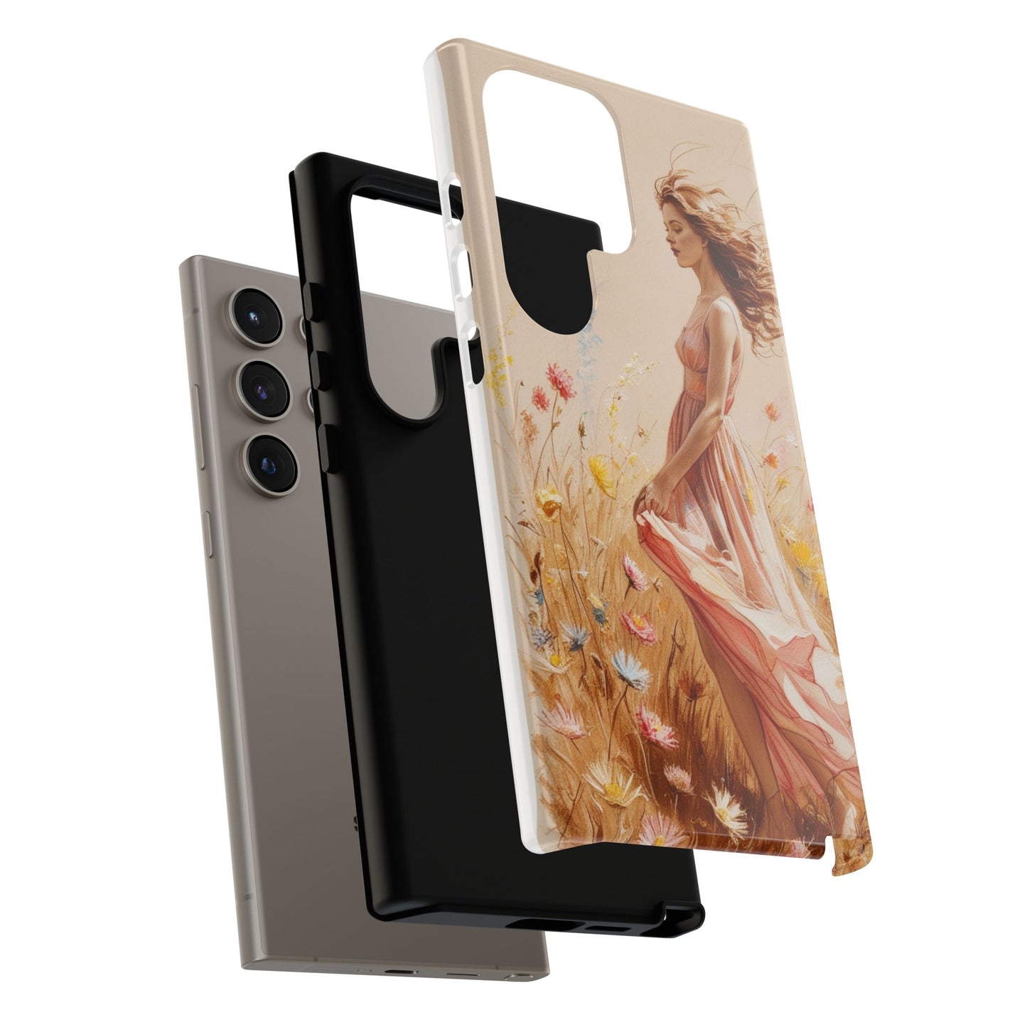 Phone Case - Vintage Woman Art Tough Case - Shockproof Matte & Glossy Finish