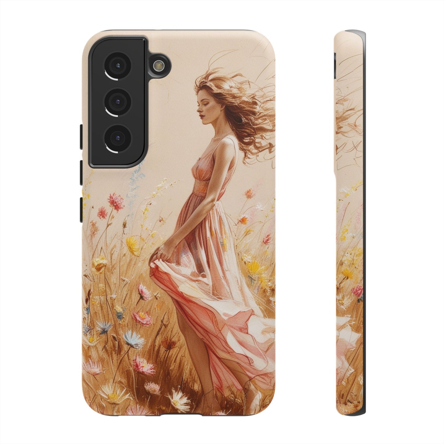 Phone Case - Vintage Woman Art Tough Case - Shockproof Matte & Glossy Finish