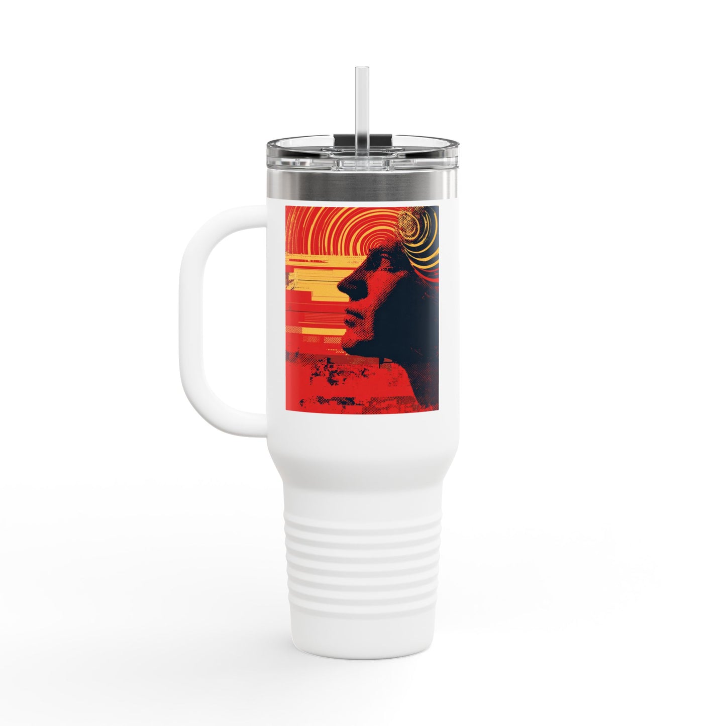 Mindwave Radiance – Vibrant 40oz Insulated Travel Mug | Bold Art Cup for Thinkers & Movers, Colorful Adventure Drinkware, Eco Gift Idea