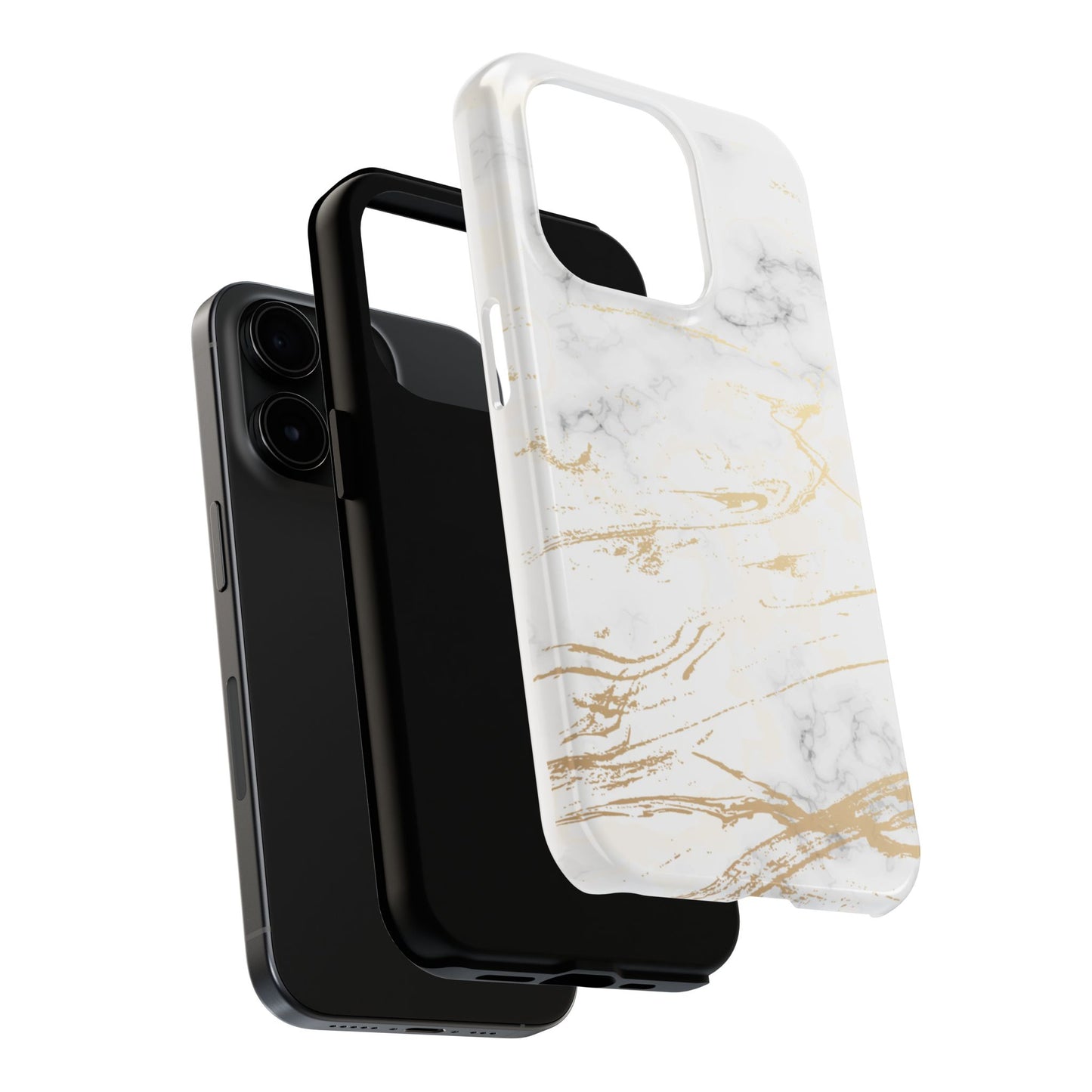 Gold Marble Tough Phone Case – Shockproof Luxury Cover for iPhone & Samsung