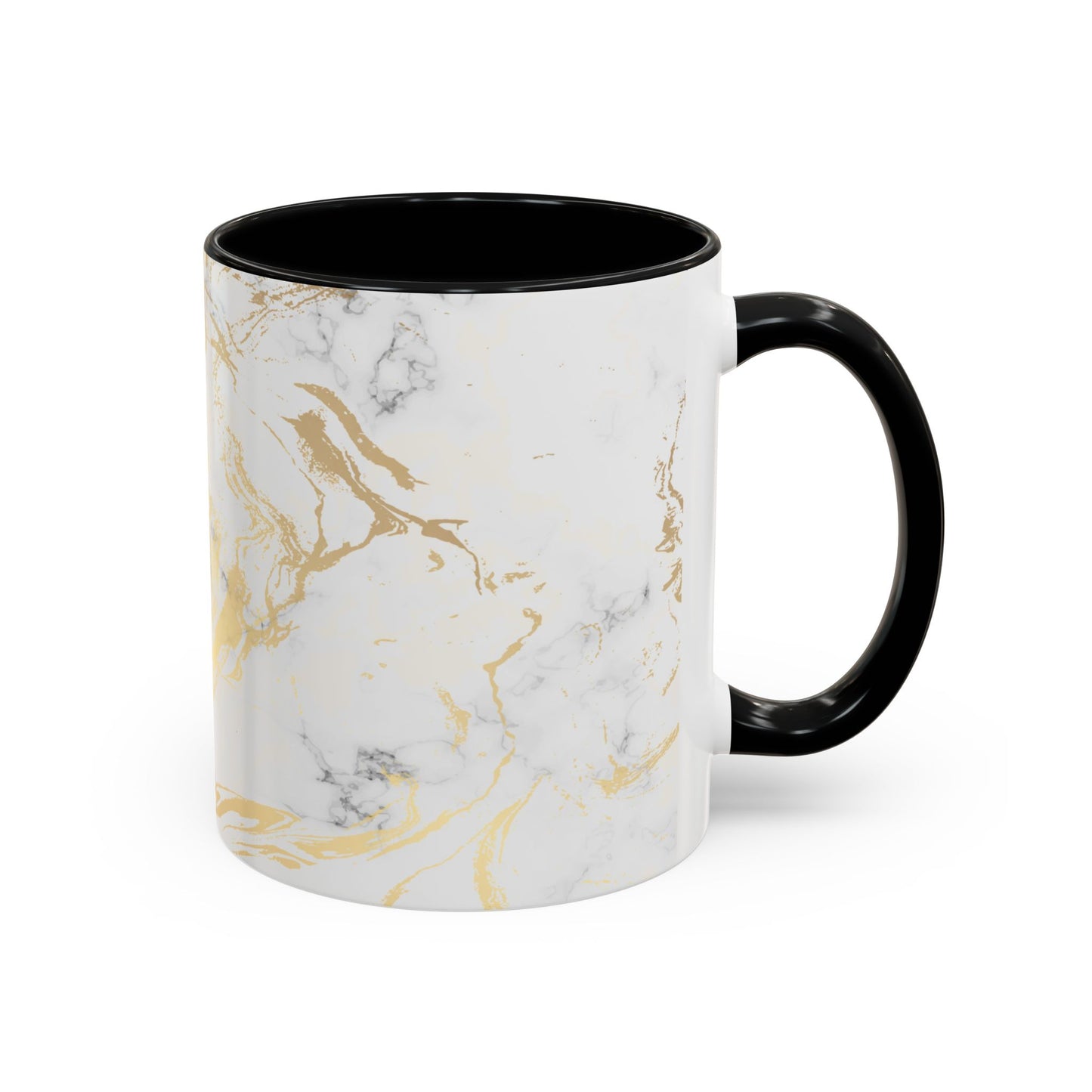 Gold Marble Accent Coffee Mug – Two-Tone Ceramic Cup 11oz & 15oz