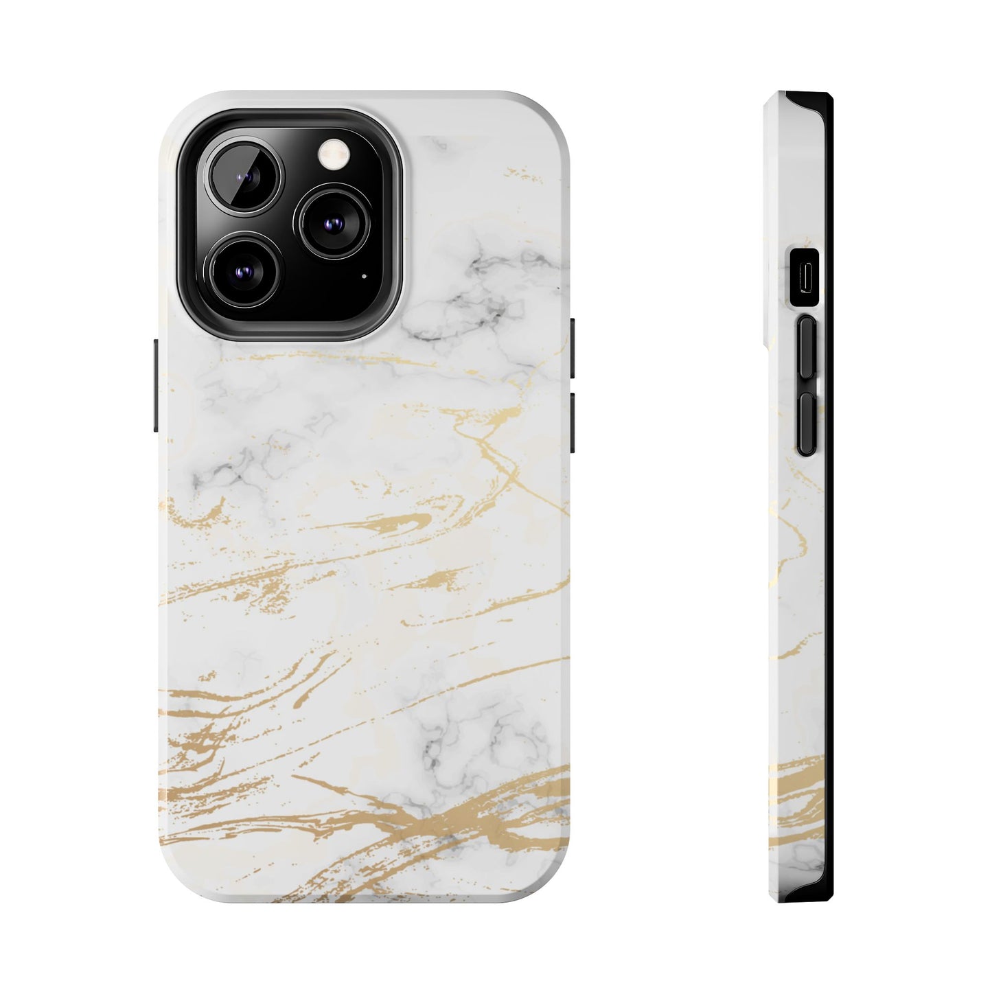 Gold Marble Tough Phone Case – Shockproof Luxury Cover for iPhone & Samsung