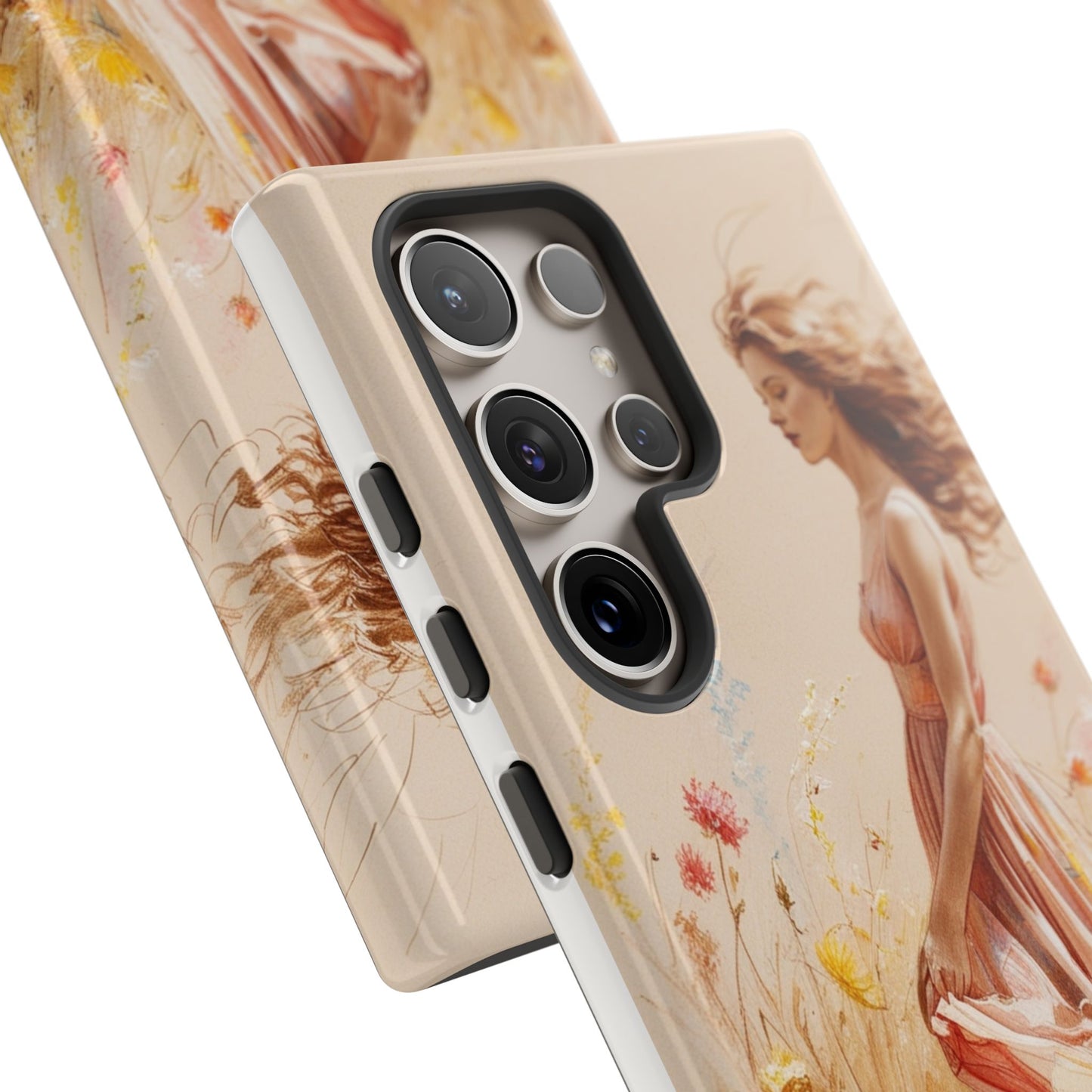 Phone Case - Vintage Woman Art Tough Case - Shockproof Matte & Glossy Finish