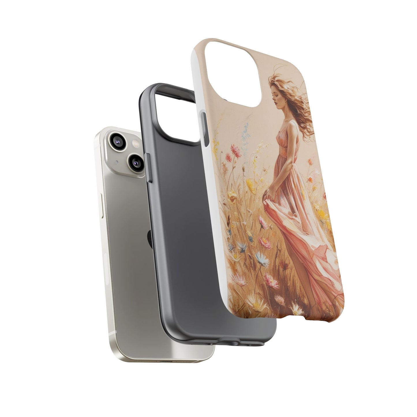 Phone Case - Vintage Woman Art Tough Case - Shockproof Matte & Glossy Finish