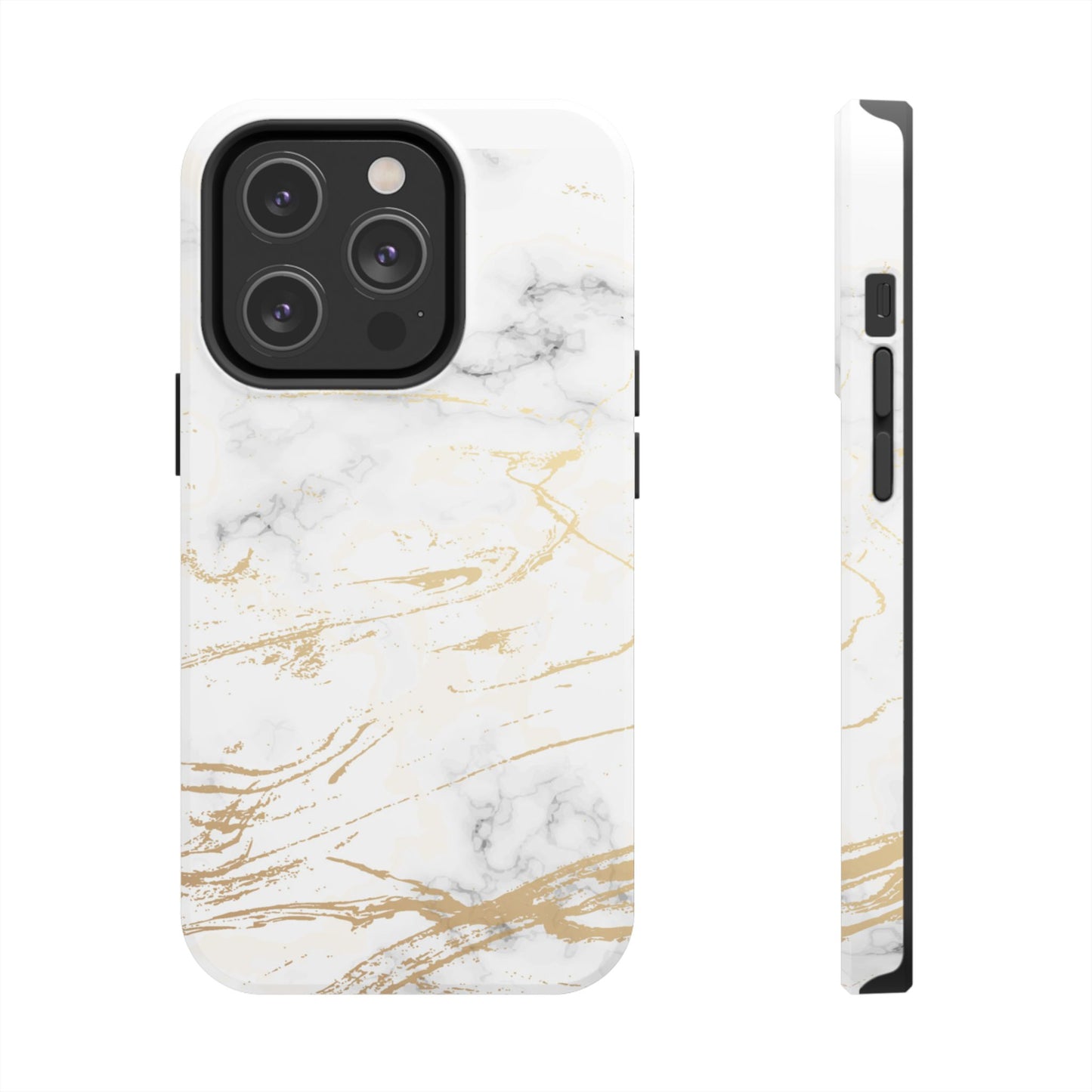 Gold Marble Tough Phone Case – Shockproof Luxury Cover for iPhone & Samsung