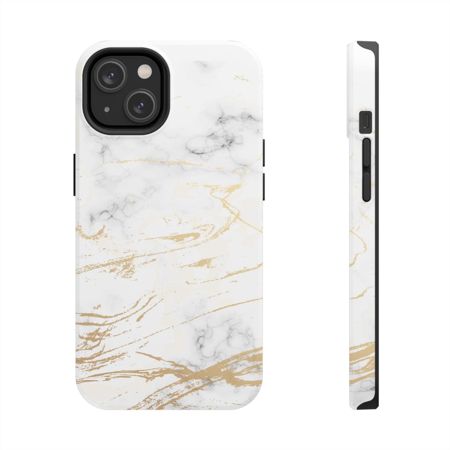 Gold Marble Tough Phone Case – Shockproof Luxury Cover for iPhone & Samsung
