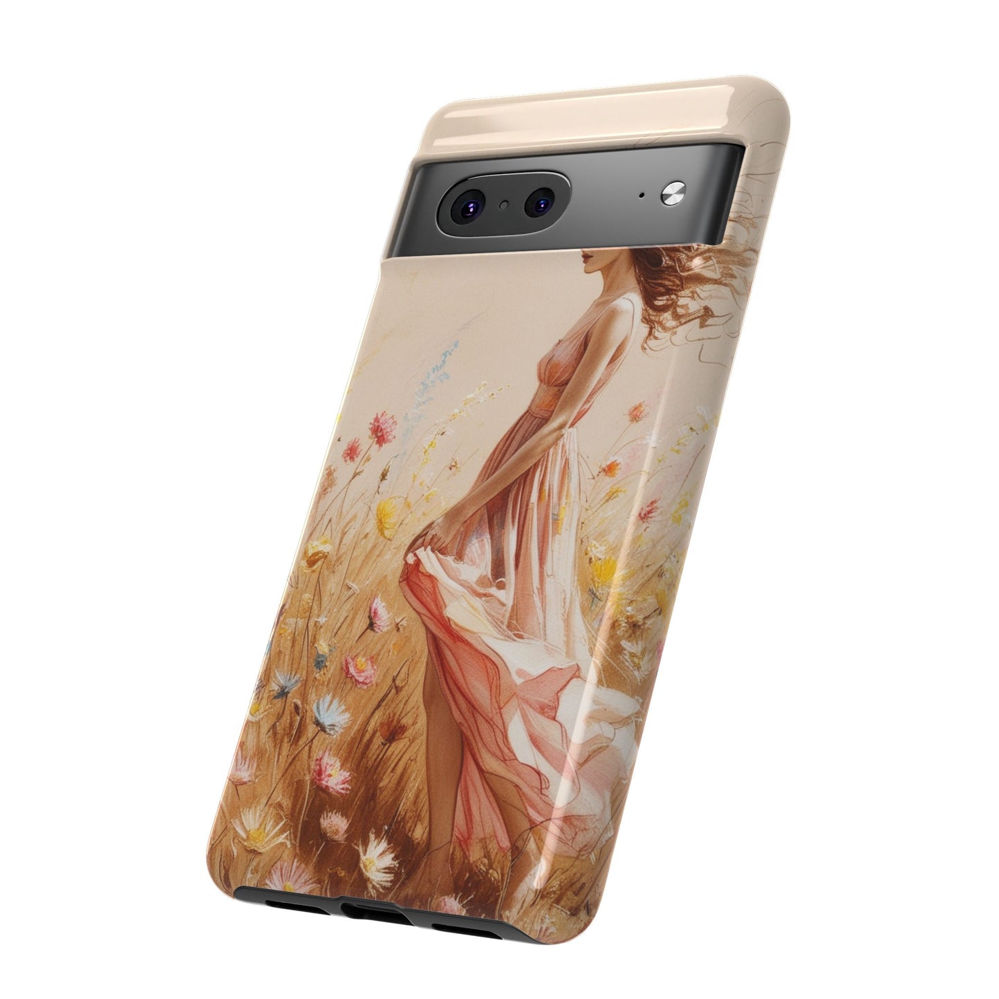 Phone Case - Vintage Woman Art Tough Case - Shockproof Matte & Glossy Finish
