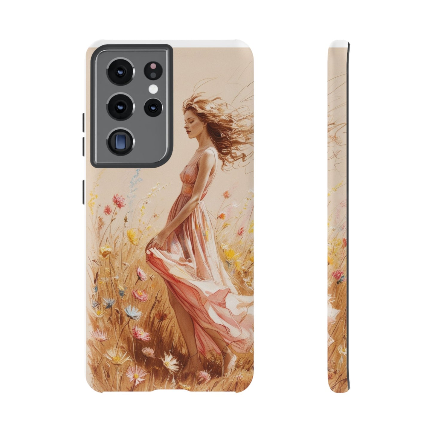 Phone Case - Vintage Woman Art Tough Case - Shockproof Matte & Glossy Finish