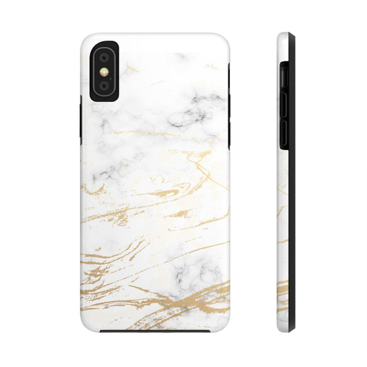 Gold Marble Tough Phone Case – Shockproof Luxury Cover for iPhone & Samsung