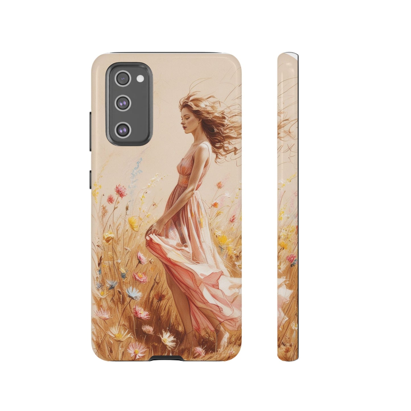 Phone Case - Vintage Woman Art Tough Case - Shockproof Matte & Glossy Finish