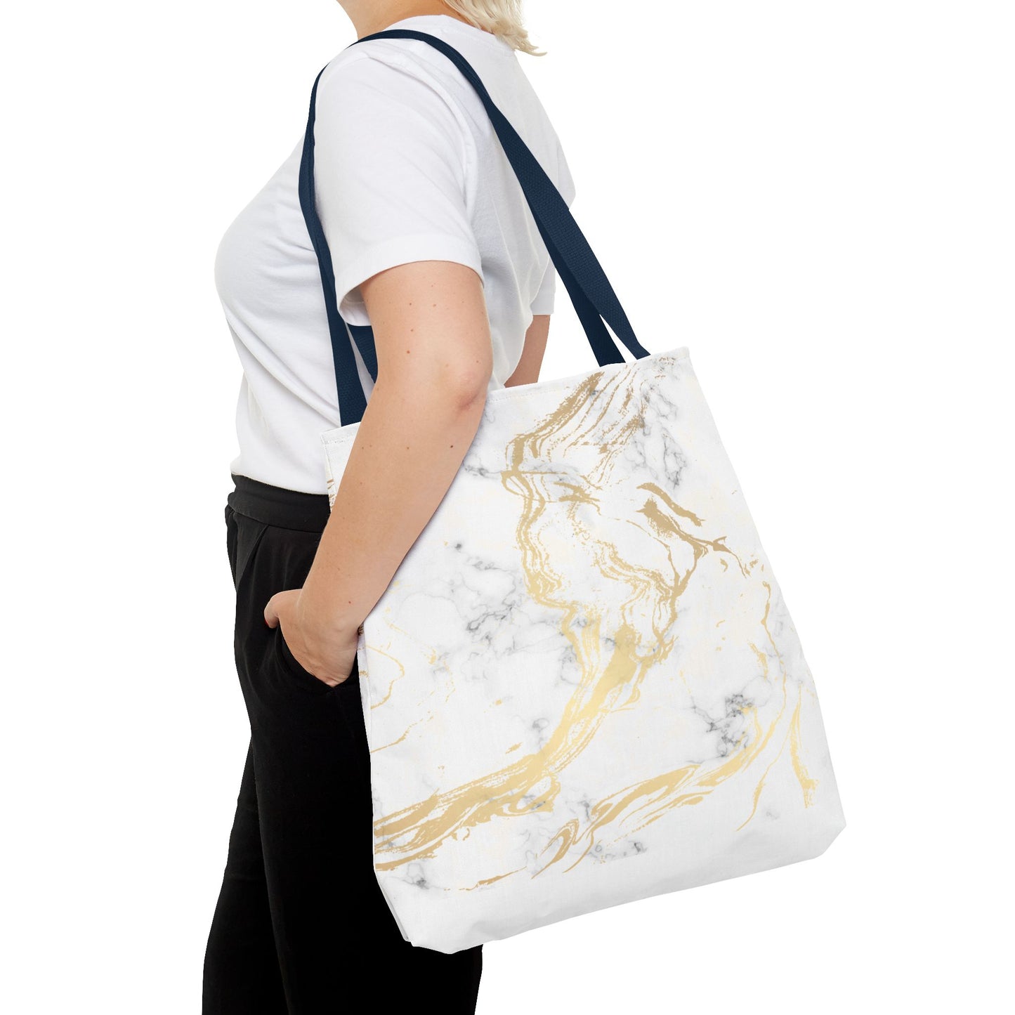 Gold Marble Tote Bag – All Over Print Luxury Carryall