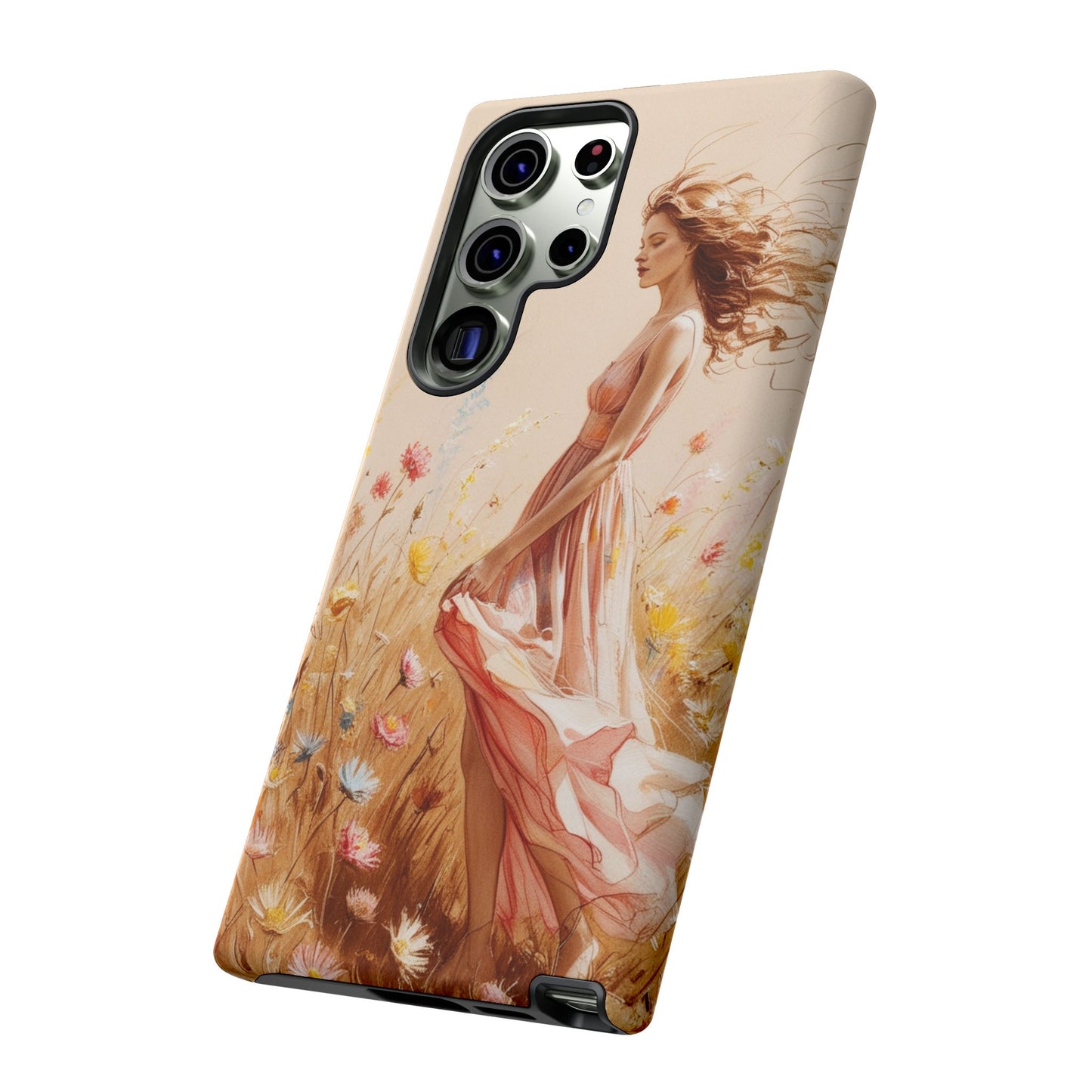 Phone Case - Vintage Woman Art Tough Case - Shockproof Matte & Glossy Finish