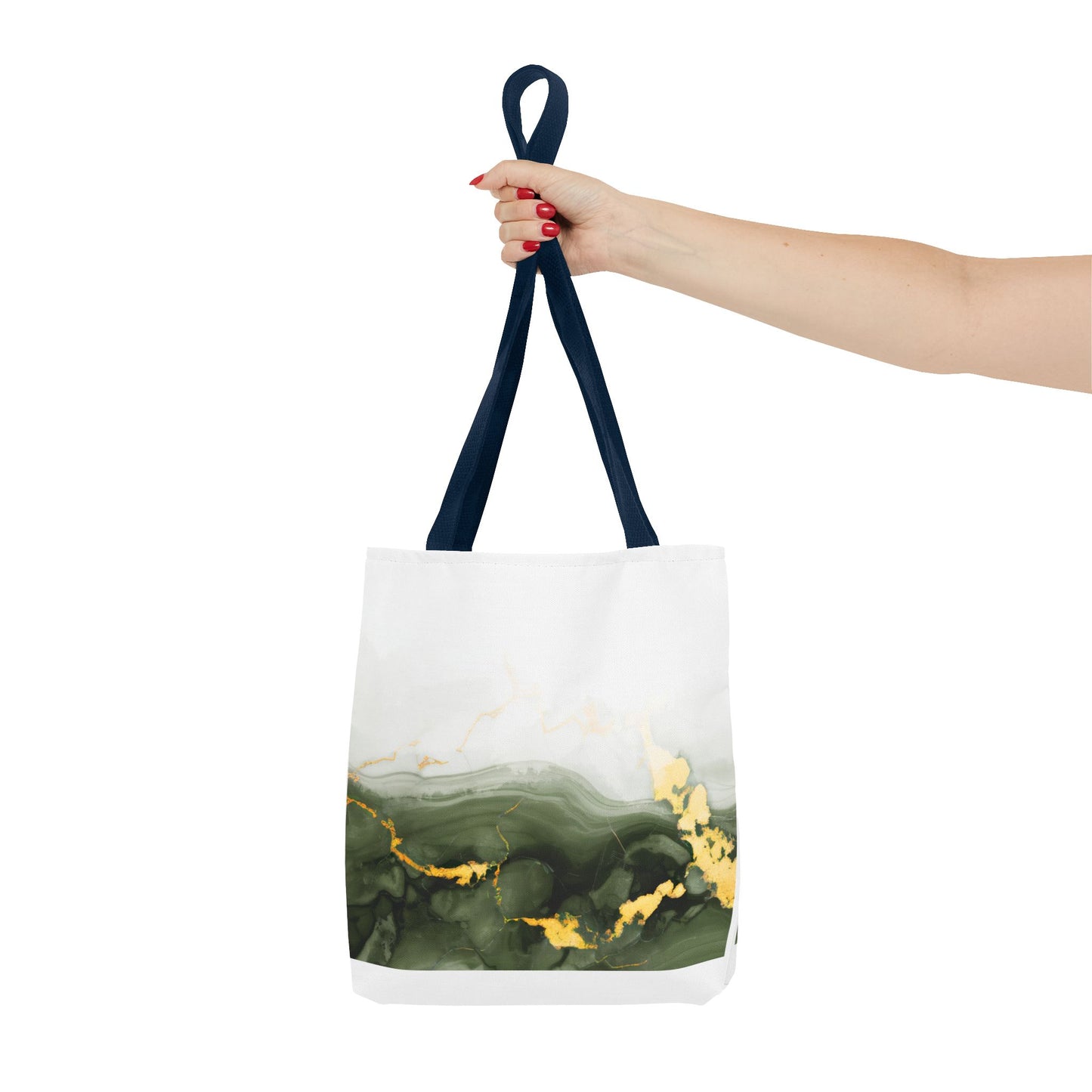 Green Marble Tote Bag – All Over Print Elegant Carryall