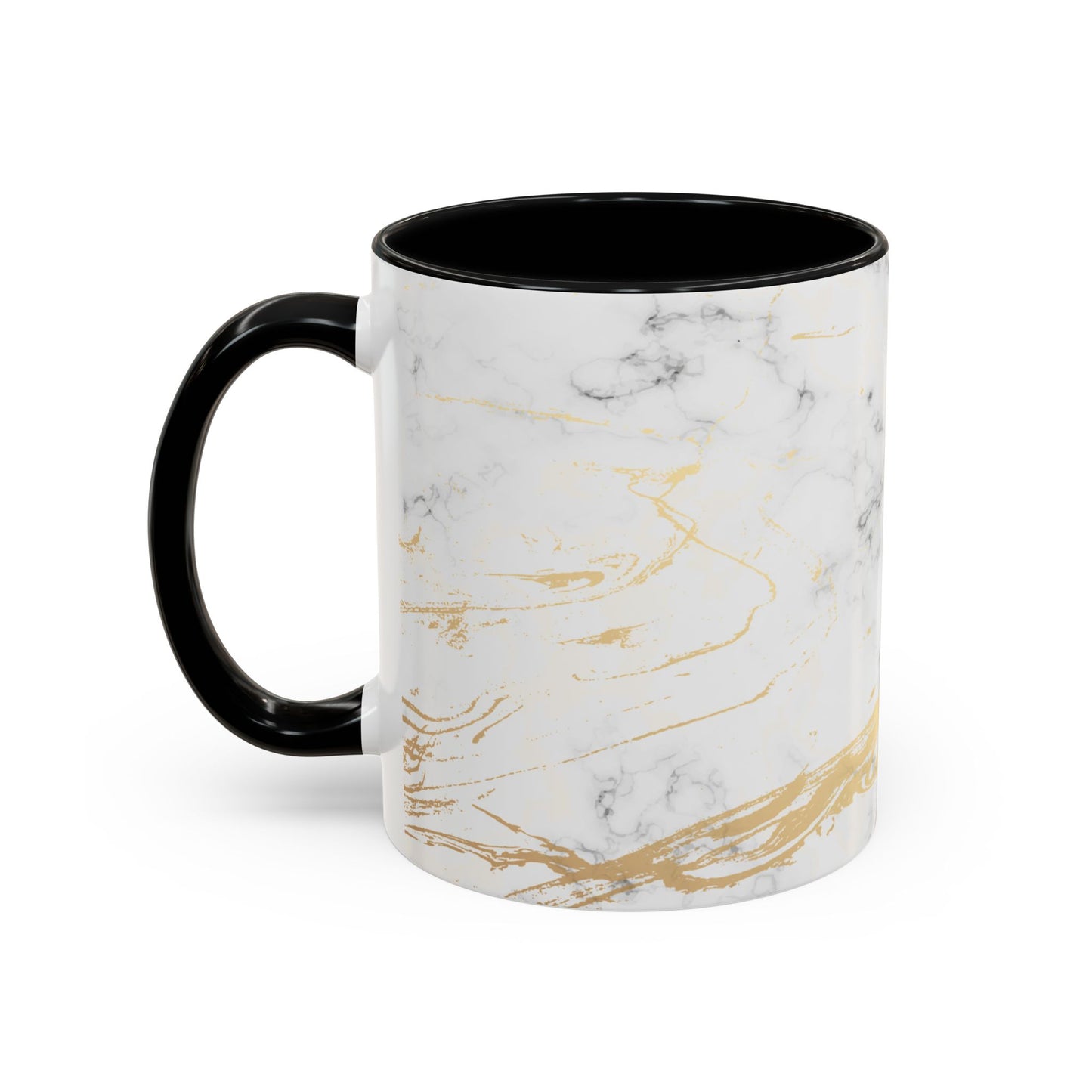 Gold Marble Accent Coffee Mug – Two-Tone Ceramic Cup 11oz & 15oz