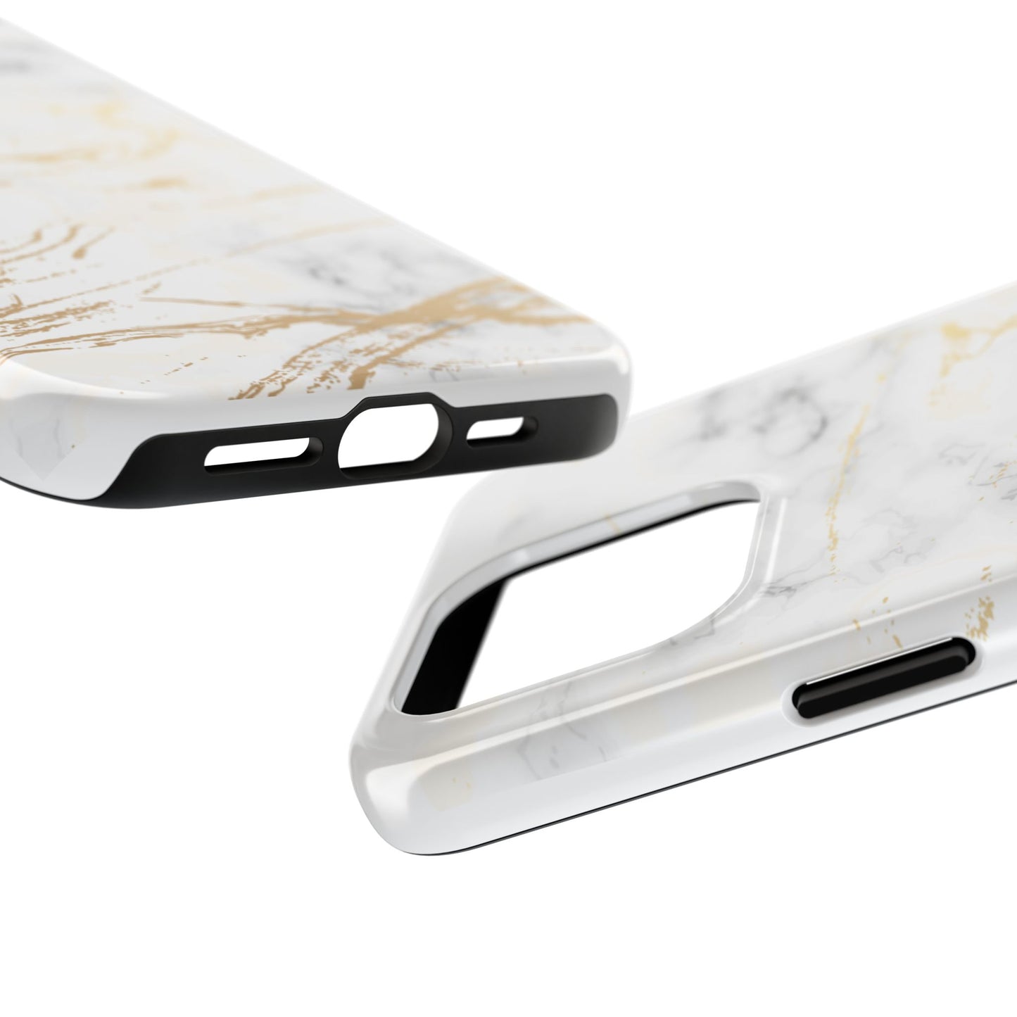 Gold Marble Tough Phone Case – Shockproof Luxury Cover for iPhone & Samsung