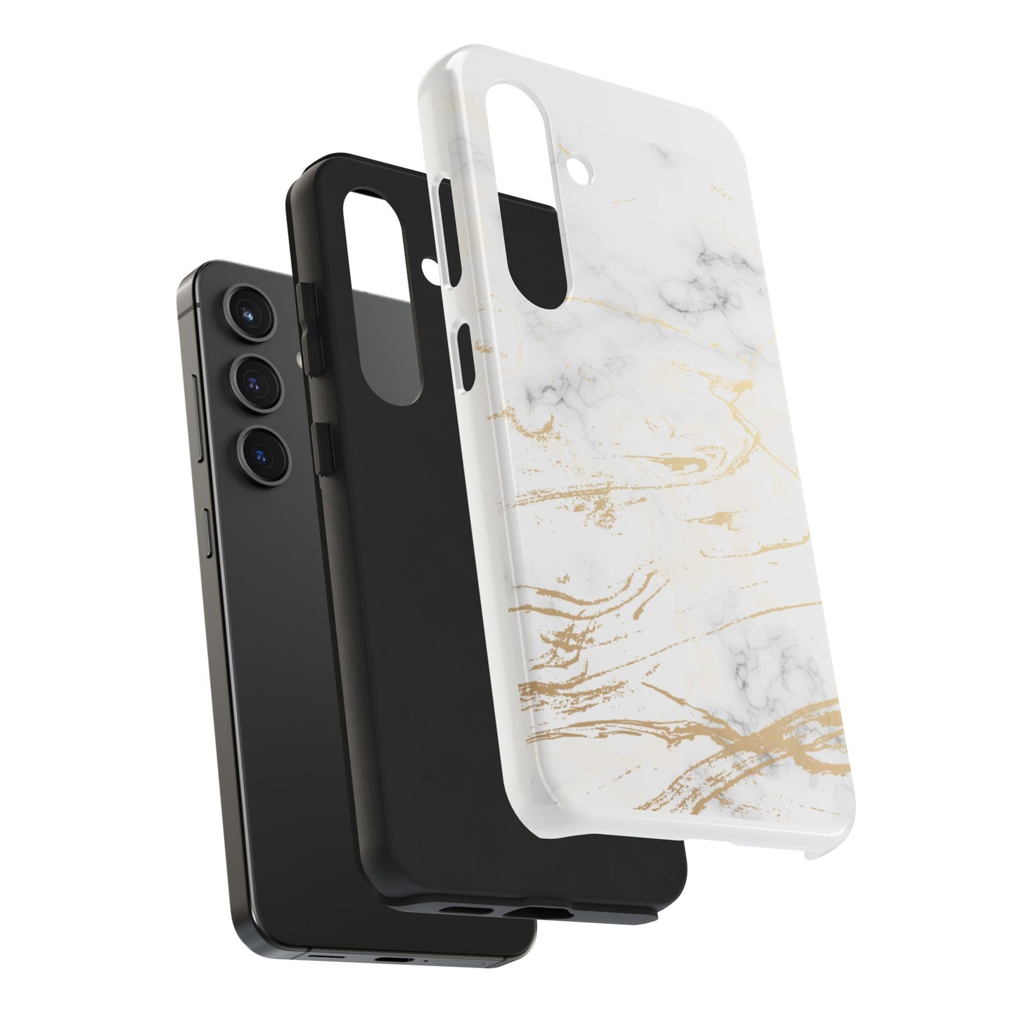 Gold Marble Tough Phone Case – Shockproof Luxury Cover for iPhone & Samsung