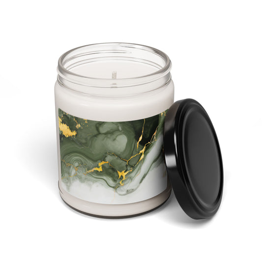 Green Marble Scented Soy Candle – 9oz Luxury Home Fragrance