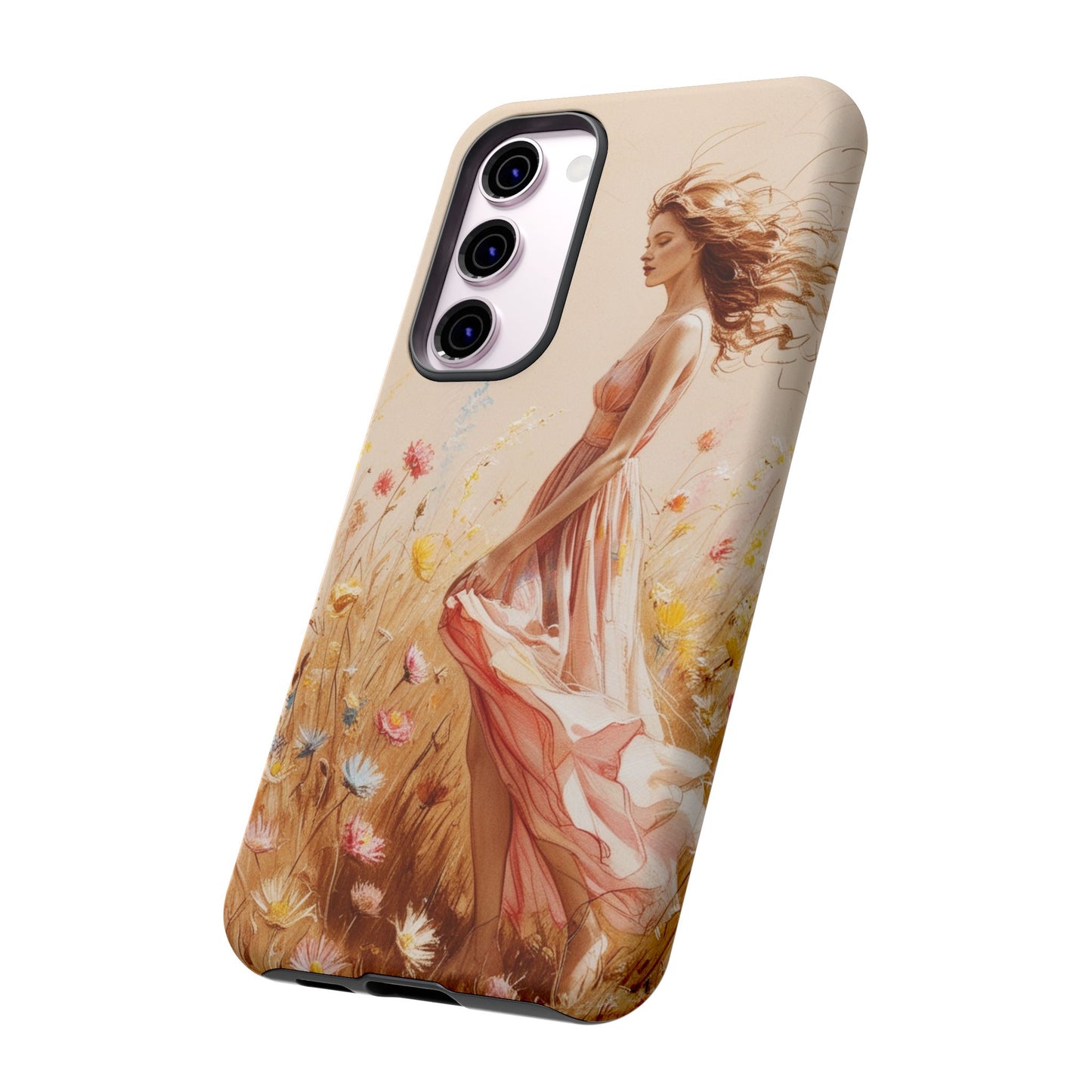 Phone Case - Vintage Woman Art Tough Case - Shockproof Matte & Glossy Finish