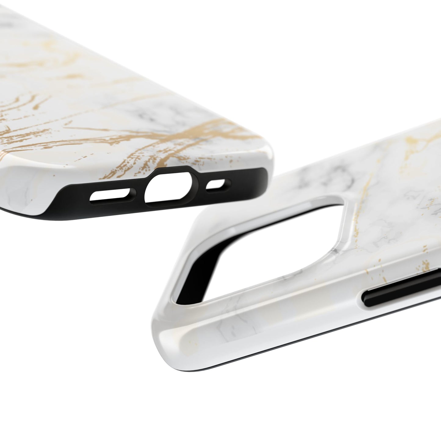 Gold Marble Tough Phone Case – Shockproof Luxury Cover for iPhone & Samsung