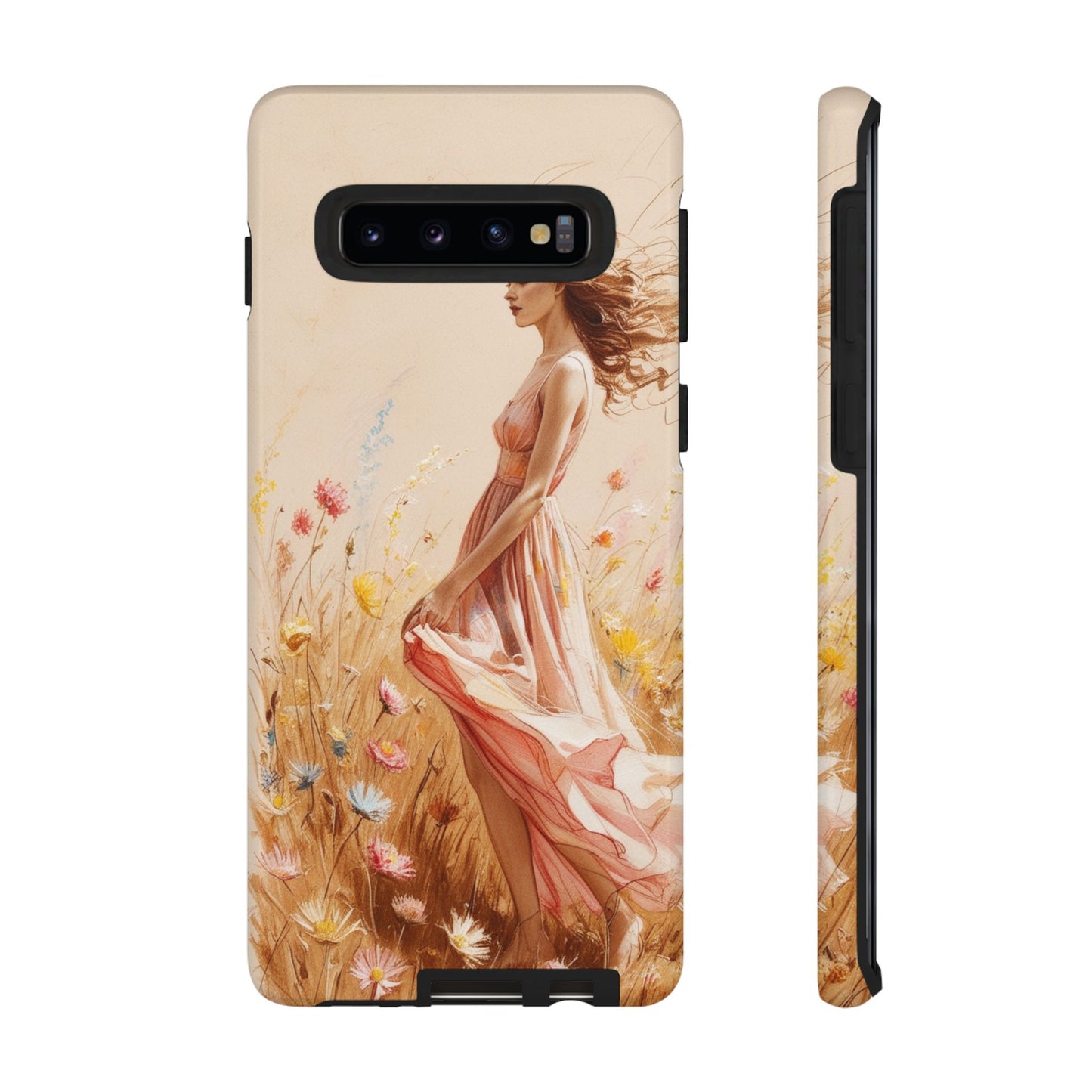 Phone Case - Vintage Woman Art Tough Case - Shockproof Matte & Glossy Finish