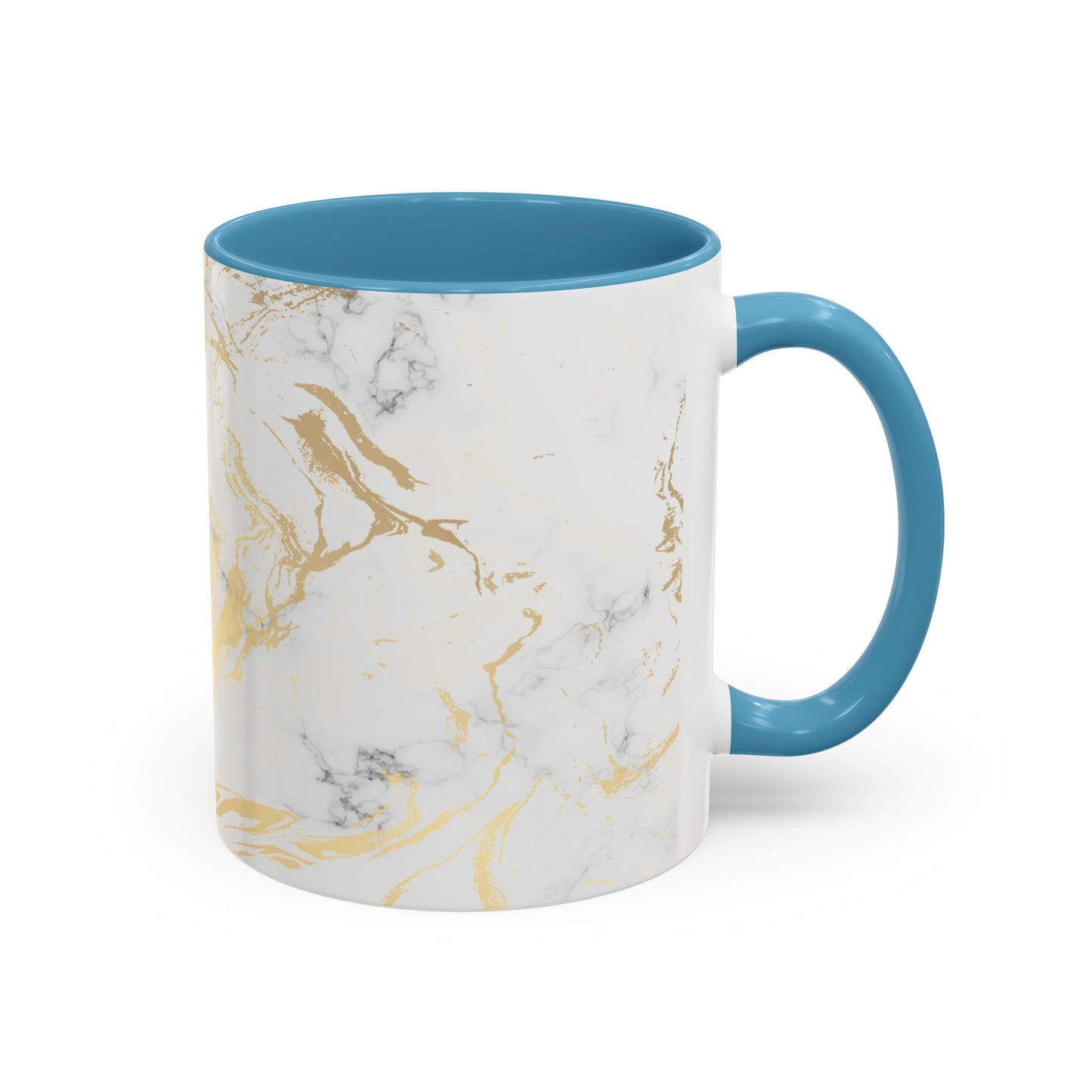 Gold Marble Accent Coffee Mug – Two-Tone Ceramic Cup 11oz & 15oz