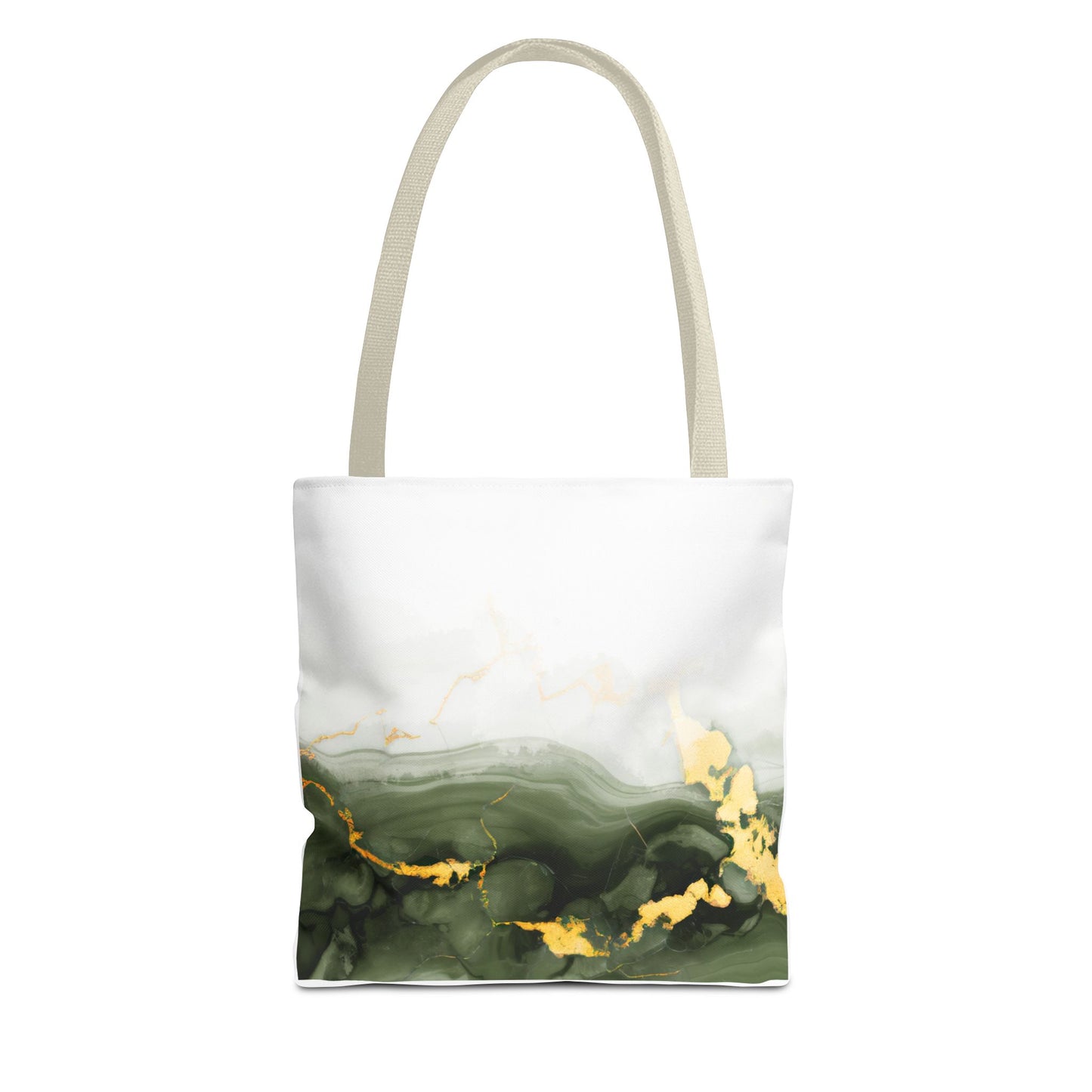 Green Marble Tote Bag – All Over Print Elegant Carryall