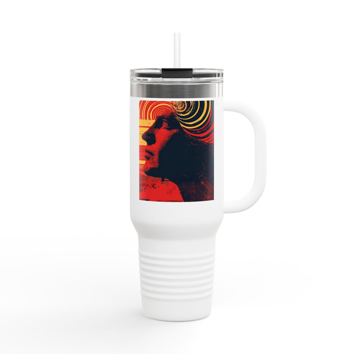 Mindwave Radiance – Vibrant 40oz Insulated Travel Mug | Bold Art Cup for Thinkers & Movers, Colorful Adventure Drinkware, Eco Gift Idea