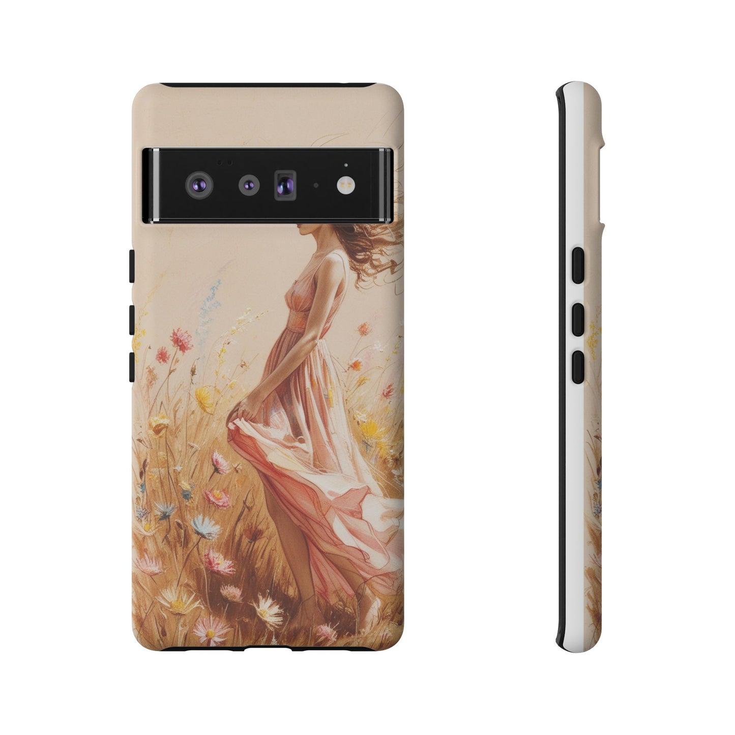 Phone Case - Vintage Woman Art Tough Case - Shockproof Matte & Glossy Finish
